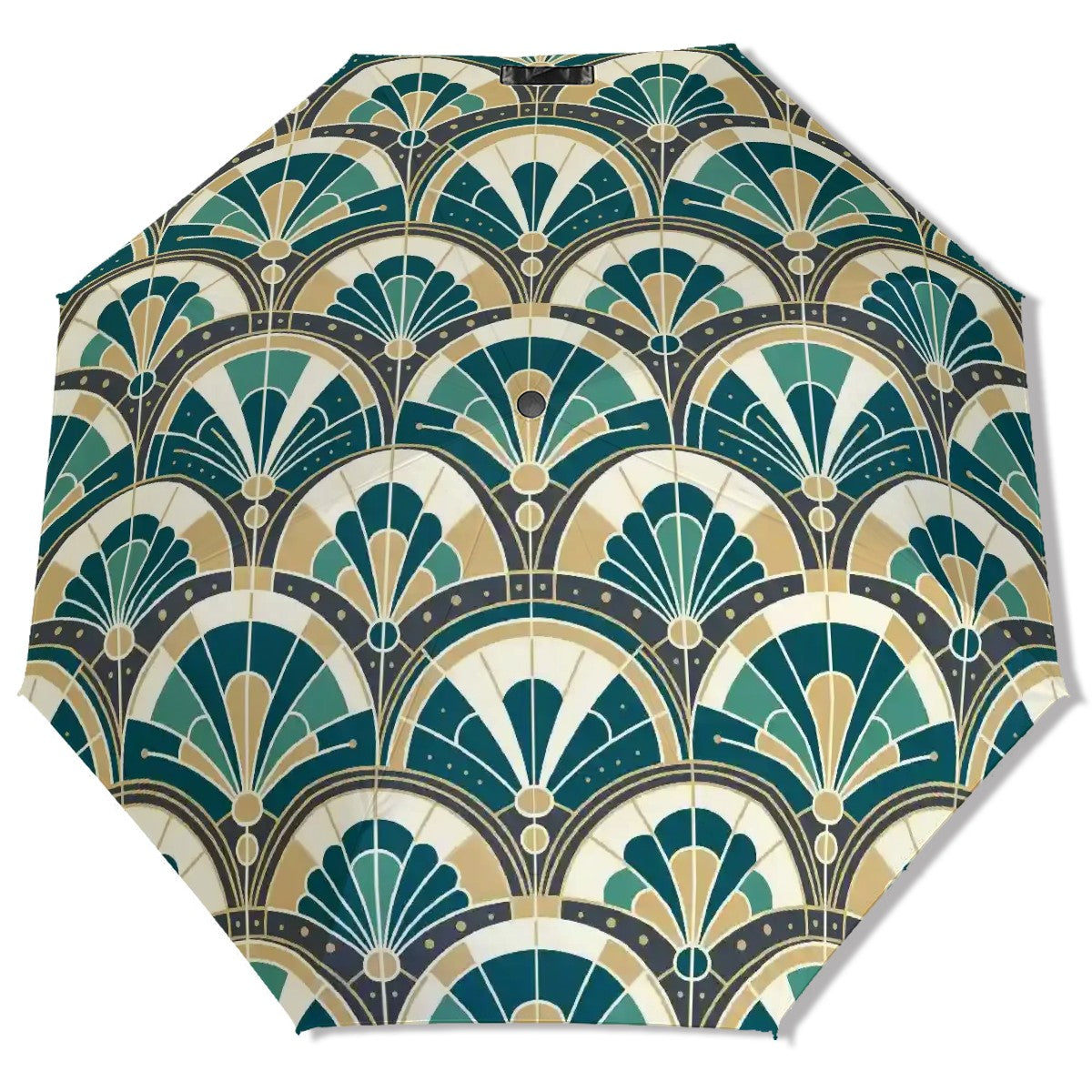 Art Deco Peacock Inspired UV Protection Umbrella - Mid Century Modern Gal