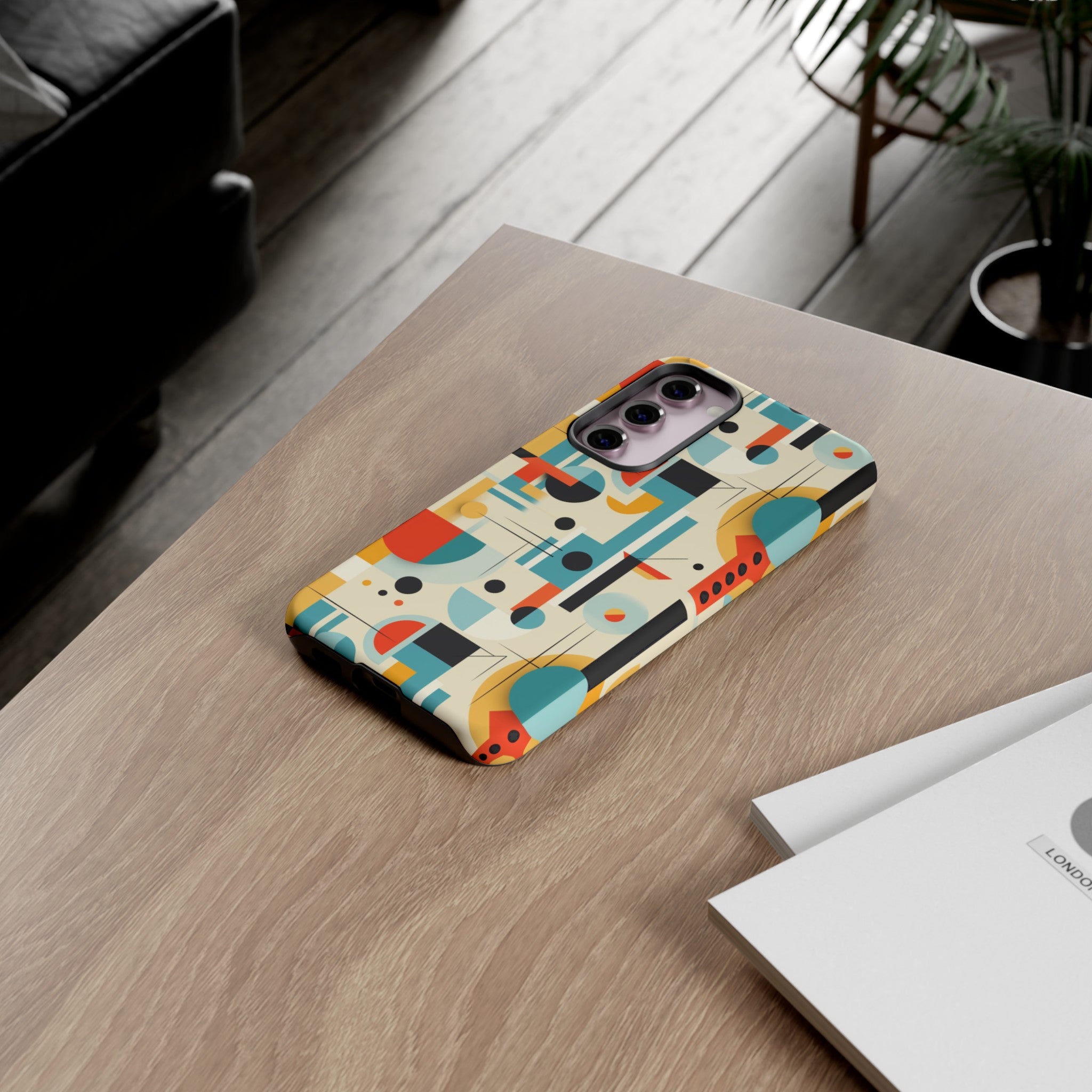 Bauhaus Designed Mid Mod Geometric Groovy Smart Phone, iPhone, Samsung Compatible Tough Cases
