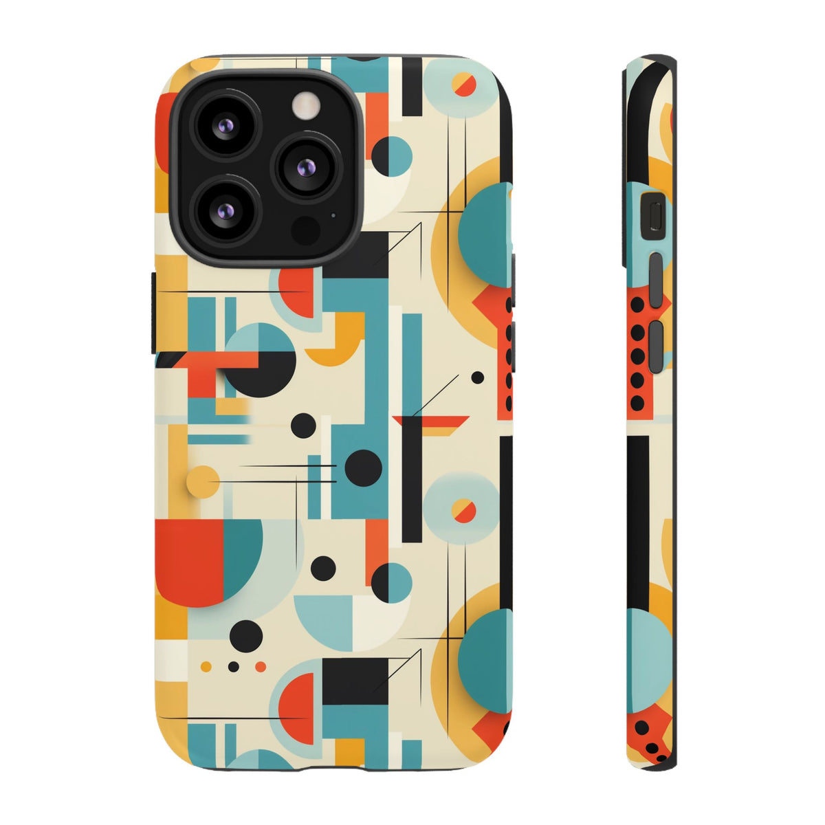 Bauhaus Designed Mid Mod Geometric Groovy Smart Phone, iPhone, Samsung, Pixel Compatible Tough Cases
