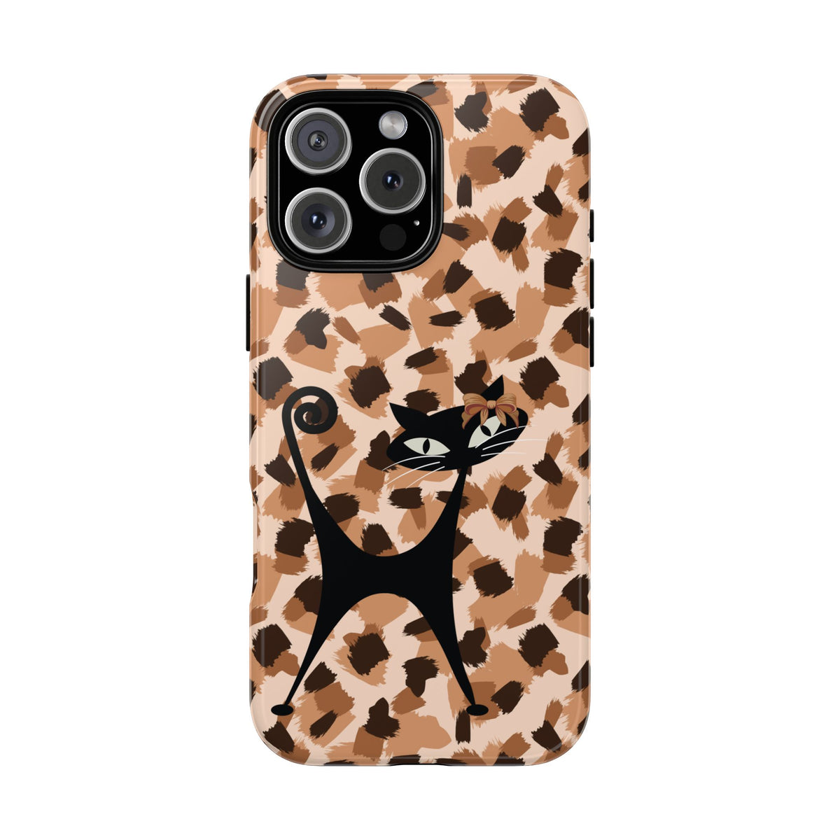 Mid Century Modern Atomic Cat, Animal Print Kitschy Trendy Smart Phone Tough Cases