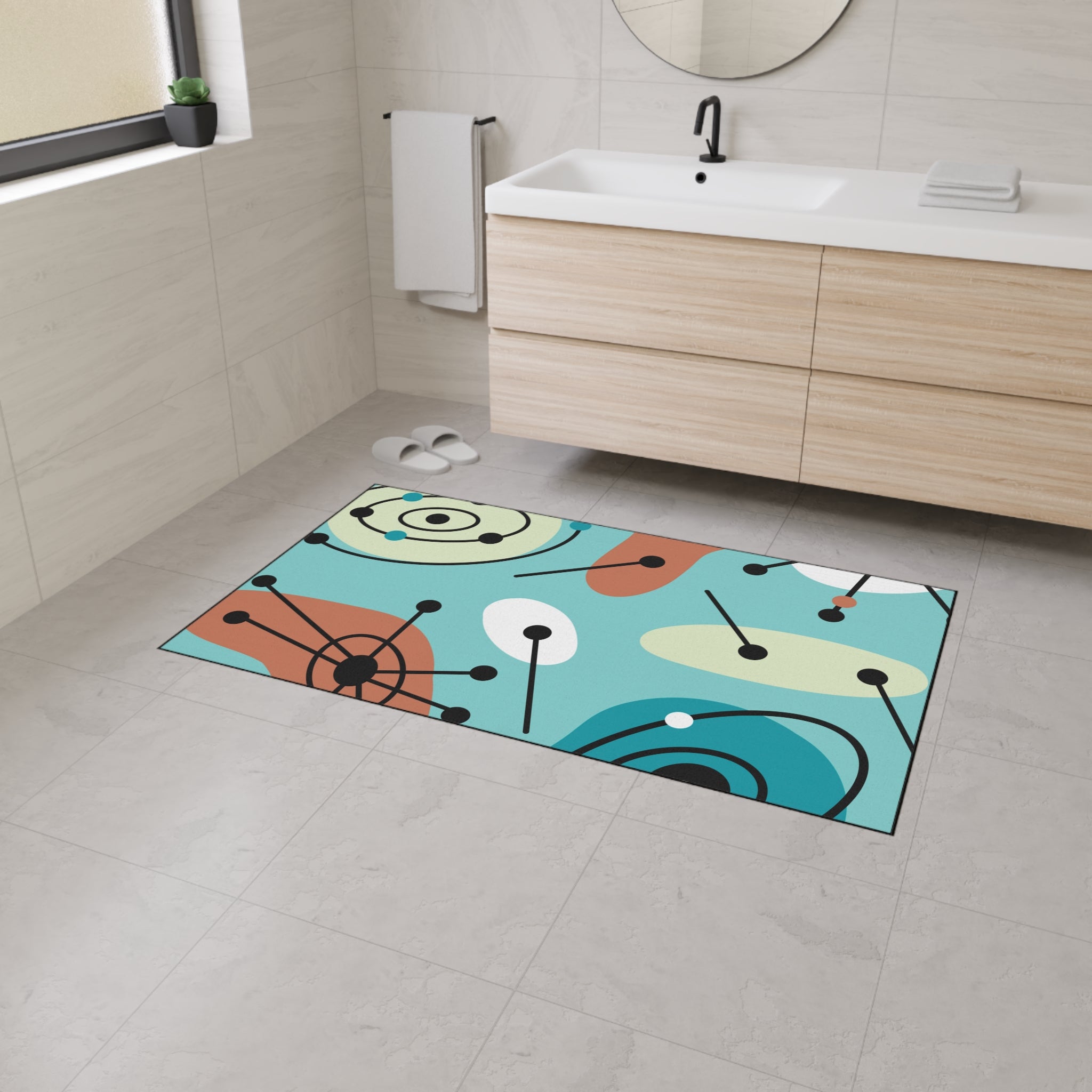 Geometric Art Heavy Duty Floor Mat - Modern Home Decor - Mid Century Modern Gal