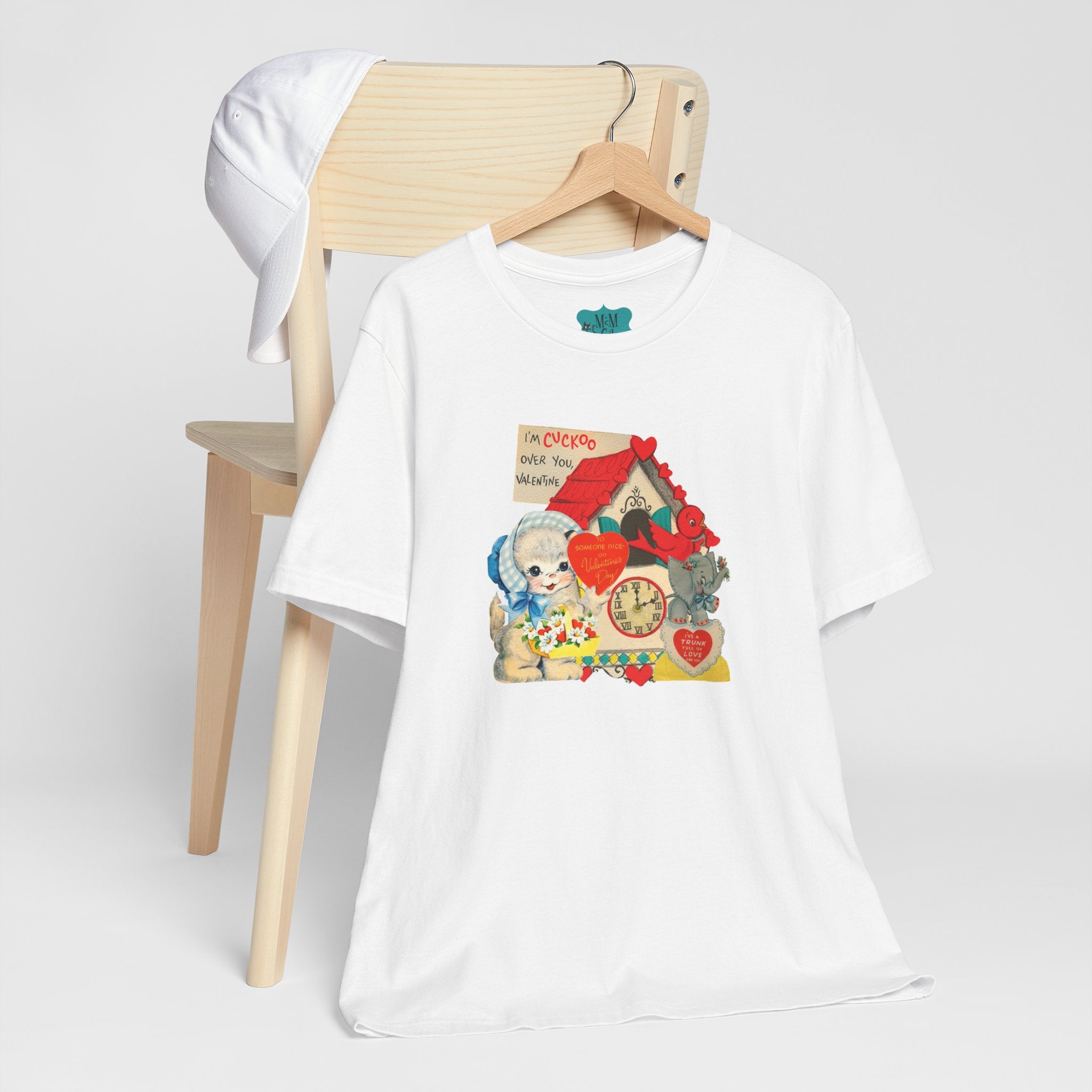 Vintage Valentine Cards Tee, Kitschy Whimsical Love Short Sleeve Tee - Mid Century Modern Gal
