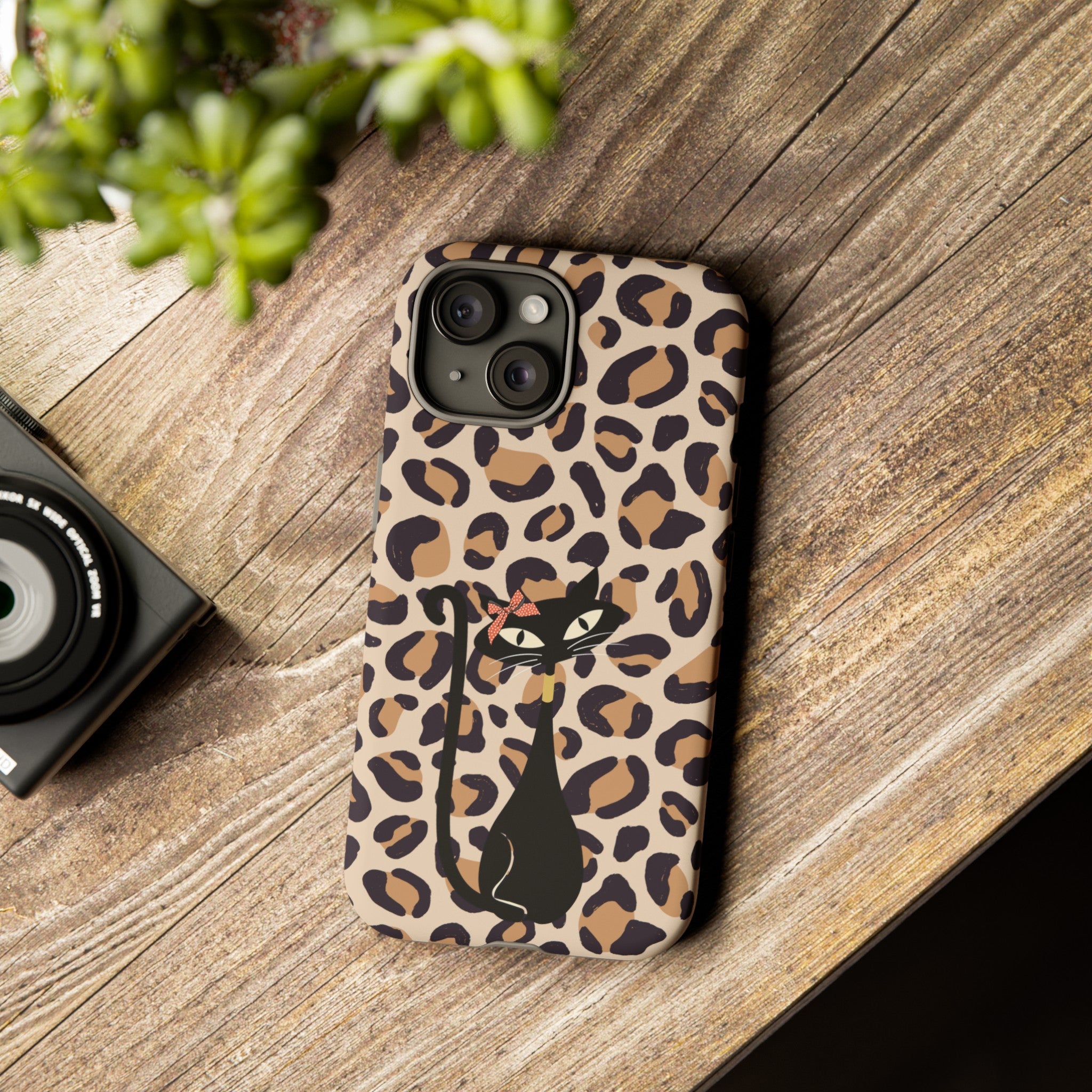 Mid Century Modern 50s Leopard Print, Atomic Cat, Mid Mod Tough Cases