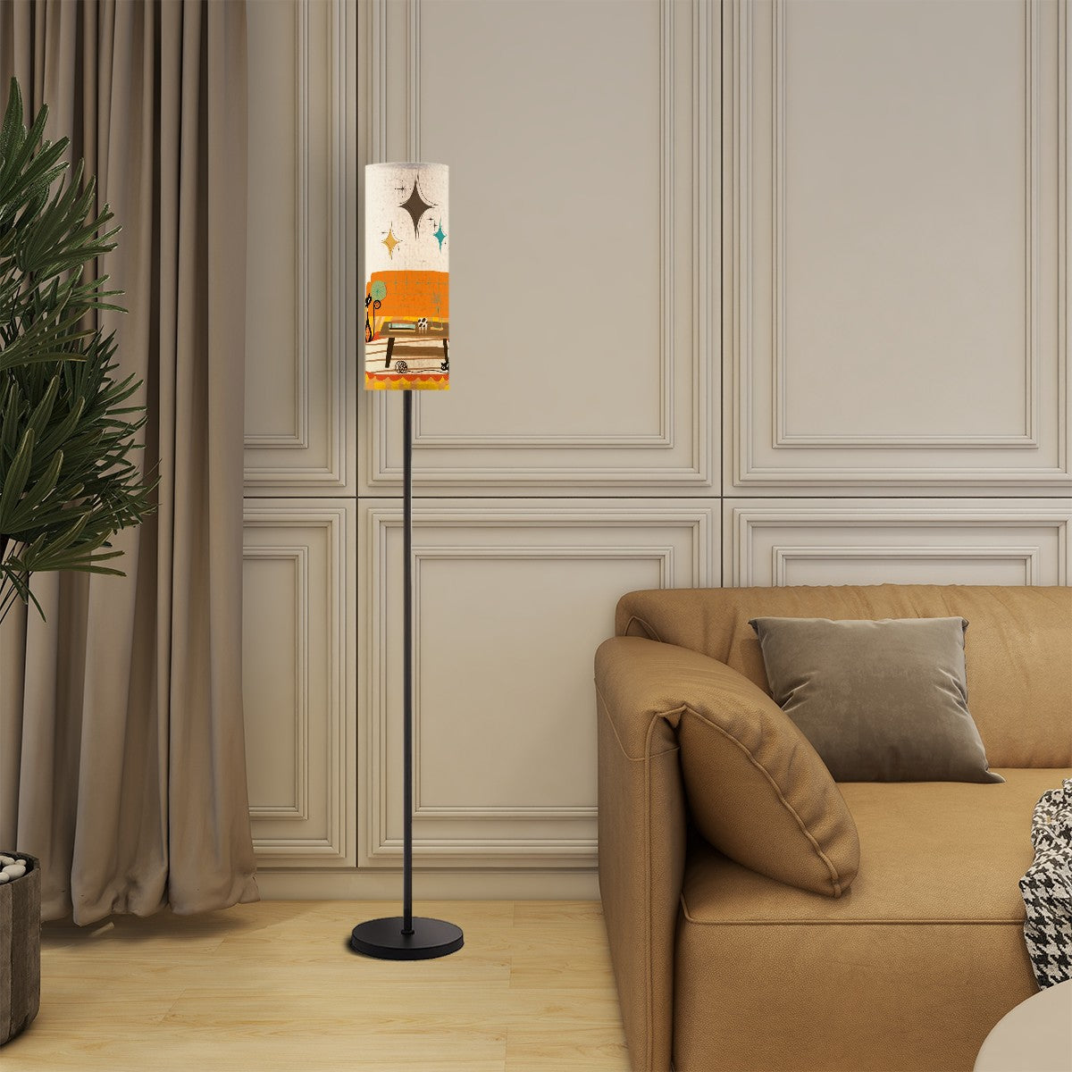 Mid Century Mod Atomic Kitschy Cats, Livingroom, Bedroom Office MCM Floor Lamp - Mid Century Modern Gal