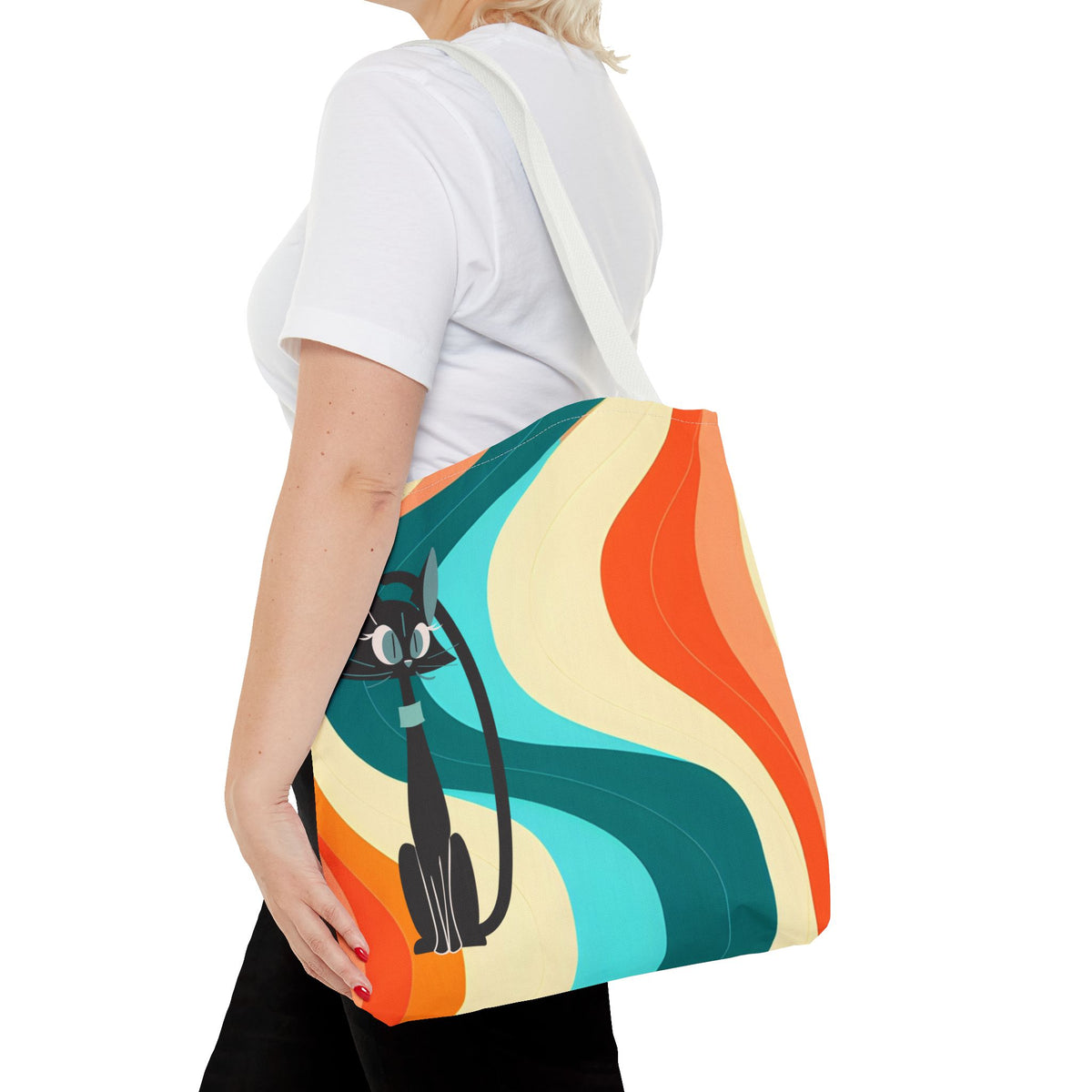 Atomic Cat Mid Mod Groovy Tote Bag - Mid Century Modern Gal