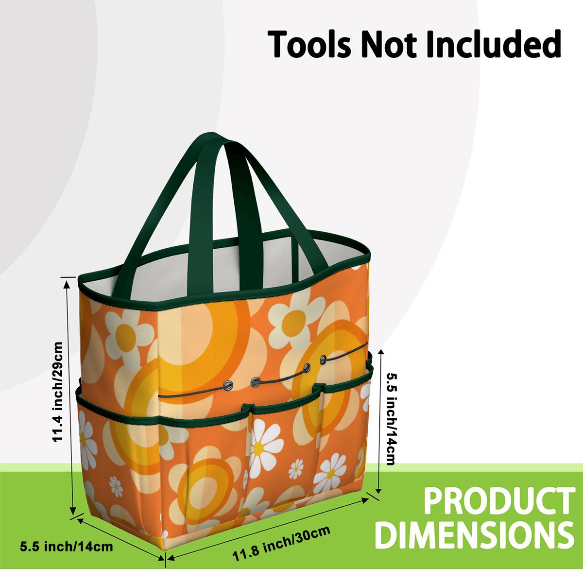 Flower Power Orange Groovy Mod Garden Tool Bag