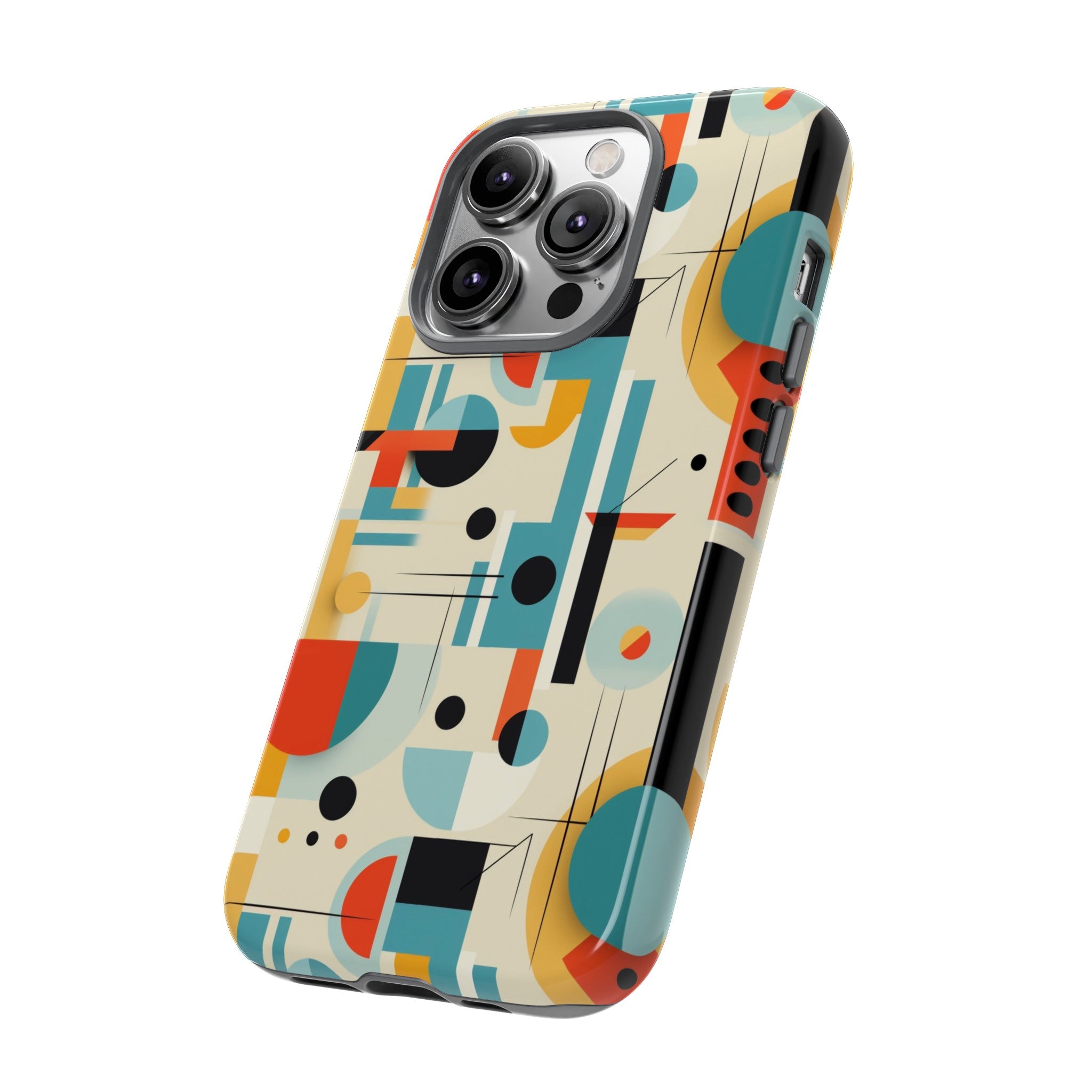 Bauhaus Designed Mid Mod Geometric Groovy Smart Phone, iPhone, Samsung Compatible Tough Cases