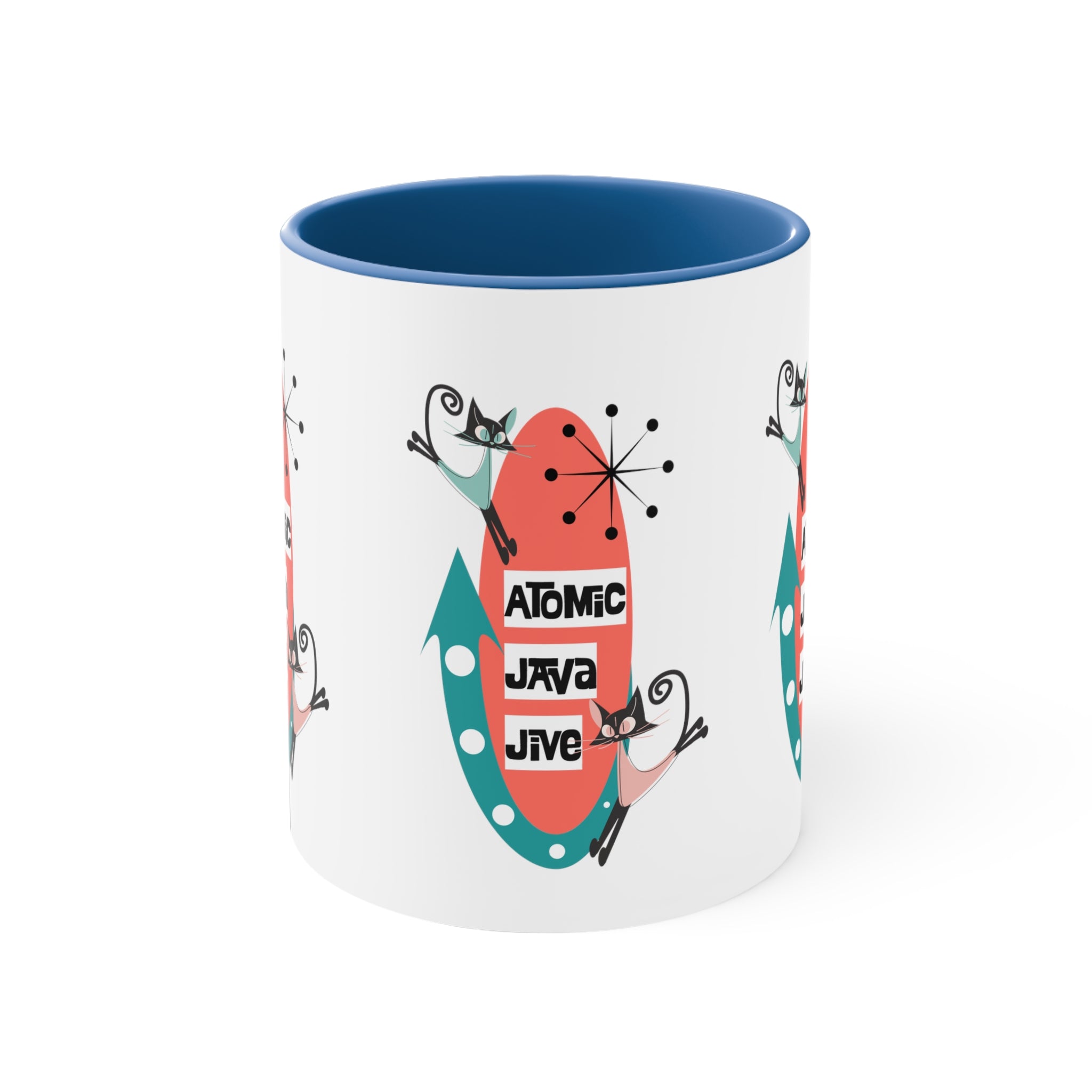 Atomic Cat, Mid Century Modern Coffee Mug For Coffee Lover, Atomic Java Jive, Kitschy Fun Gifts For Co-worker, Mom, Bestie - Mid Century Modern Gal
