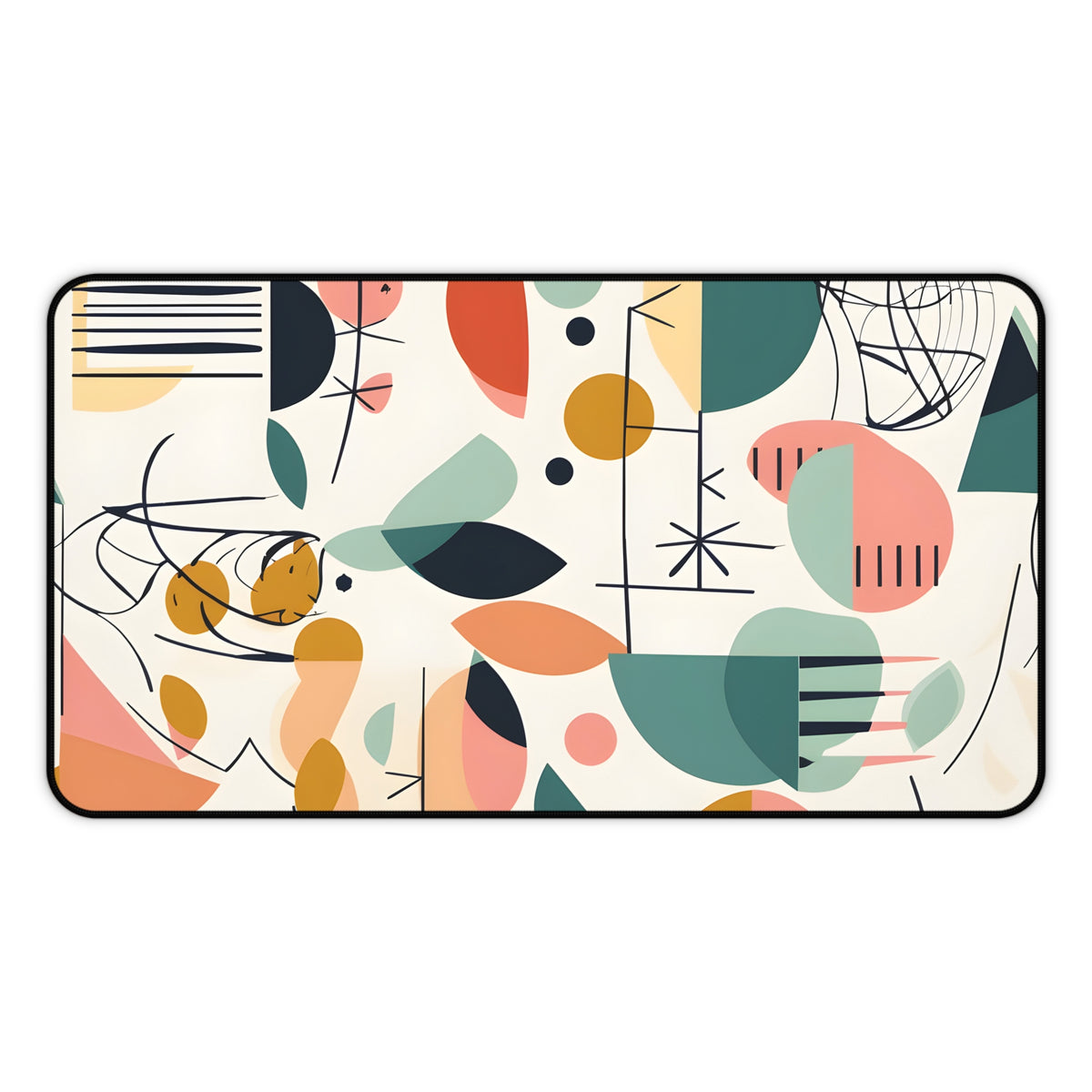 Mid Century Modern Abstract Floral, Minimalist Mod Desk Mat - Mid Century Modern Gal