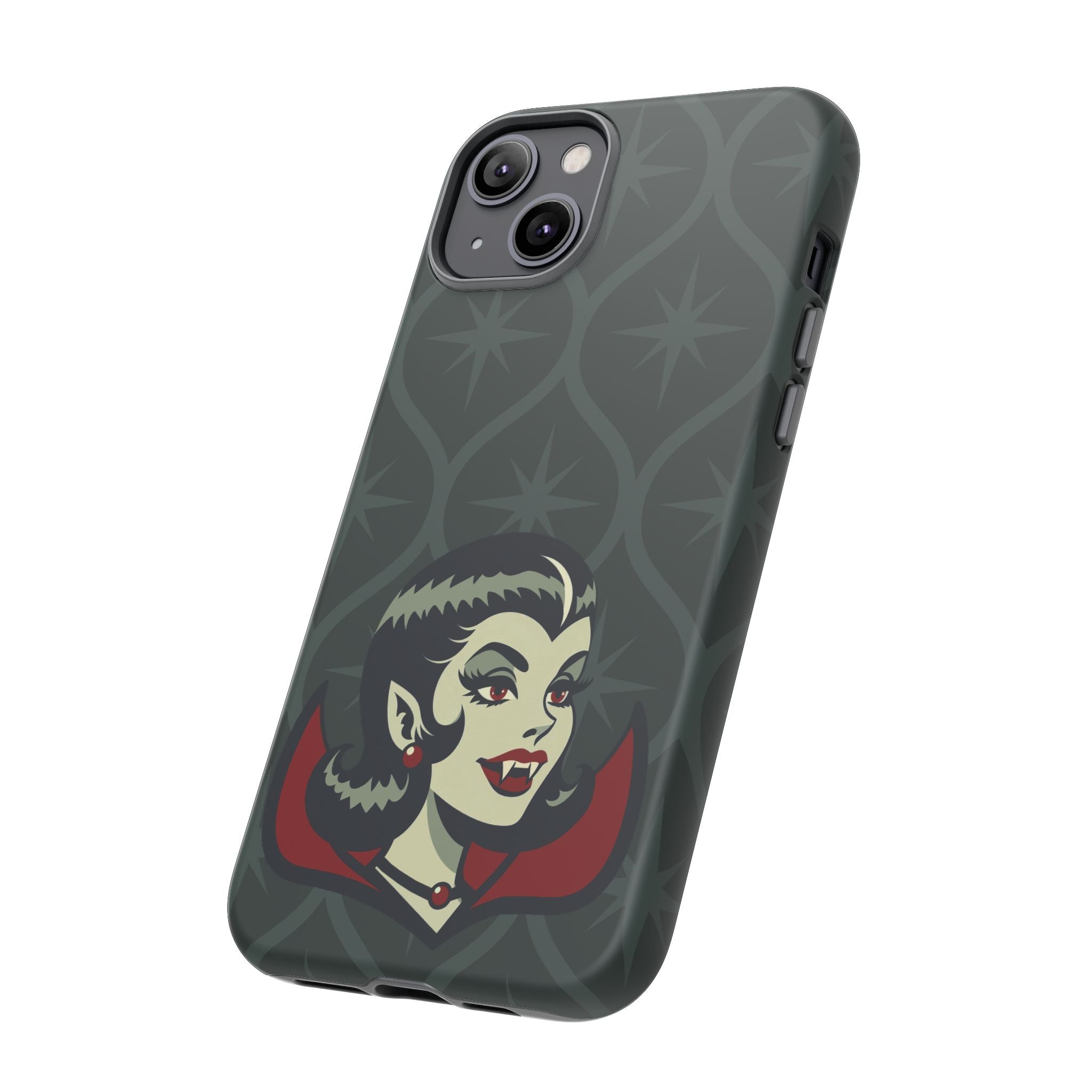 Vampire Dracula Girl Halloween Goth Horror Buff MCM Green Tough Phone Case