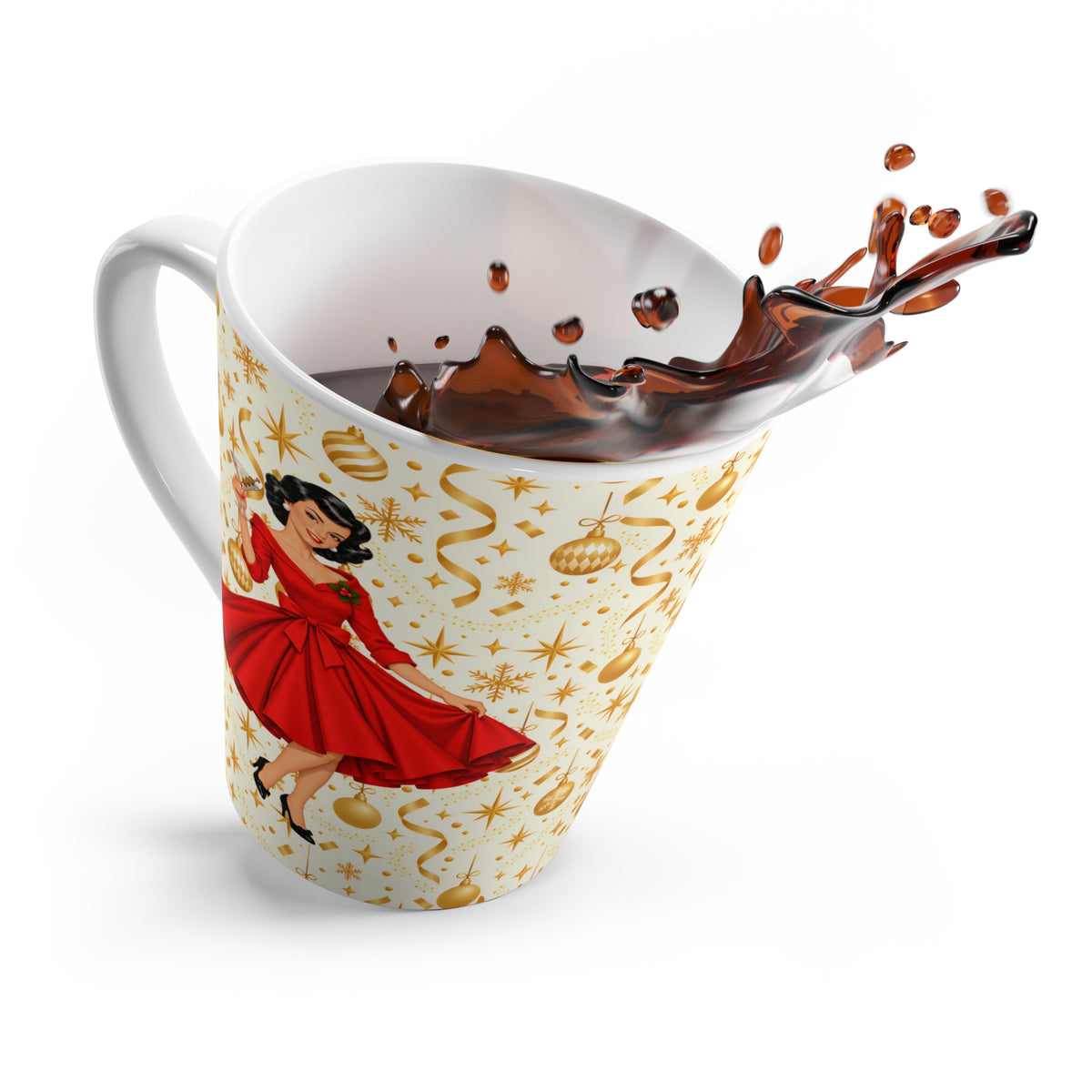 Mid Century Modern Christmas Martini Gal Latte Mug