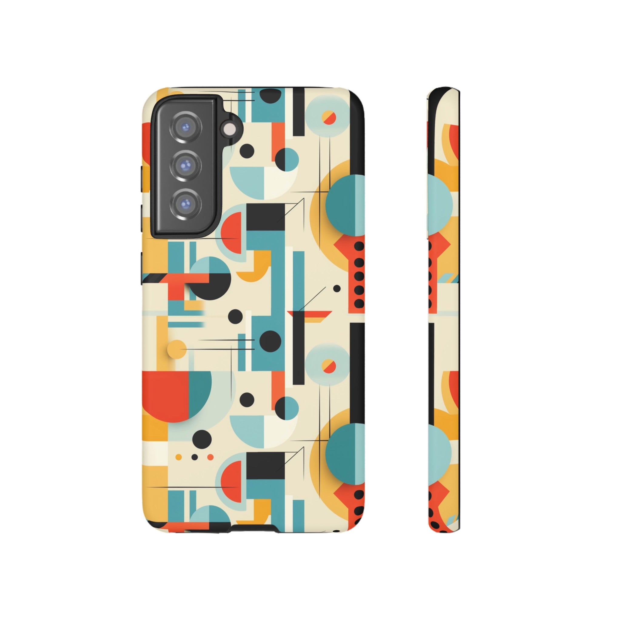 Bauhaus Designed Mid Mod Geometric Groovy Smart Phone, iPhone, Samsung Compatible Tough Cases