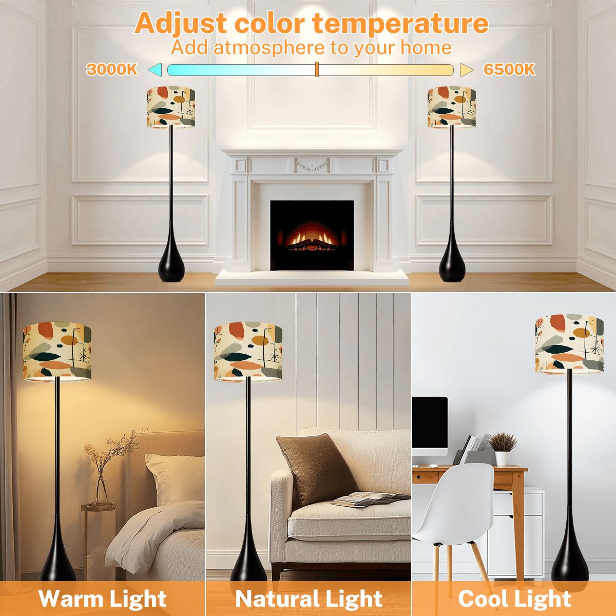 Mid Century Modern Abstract Geometric Designed Mod Teardrop Shaped Floor Lamp - Mid Century Modern Gal