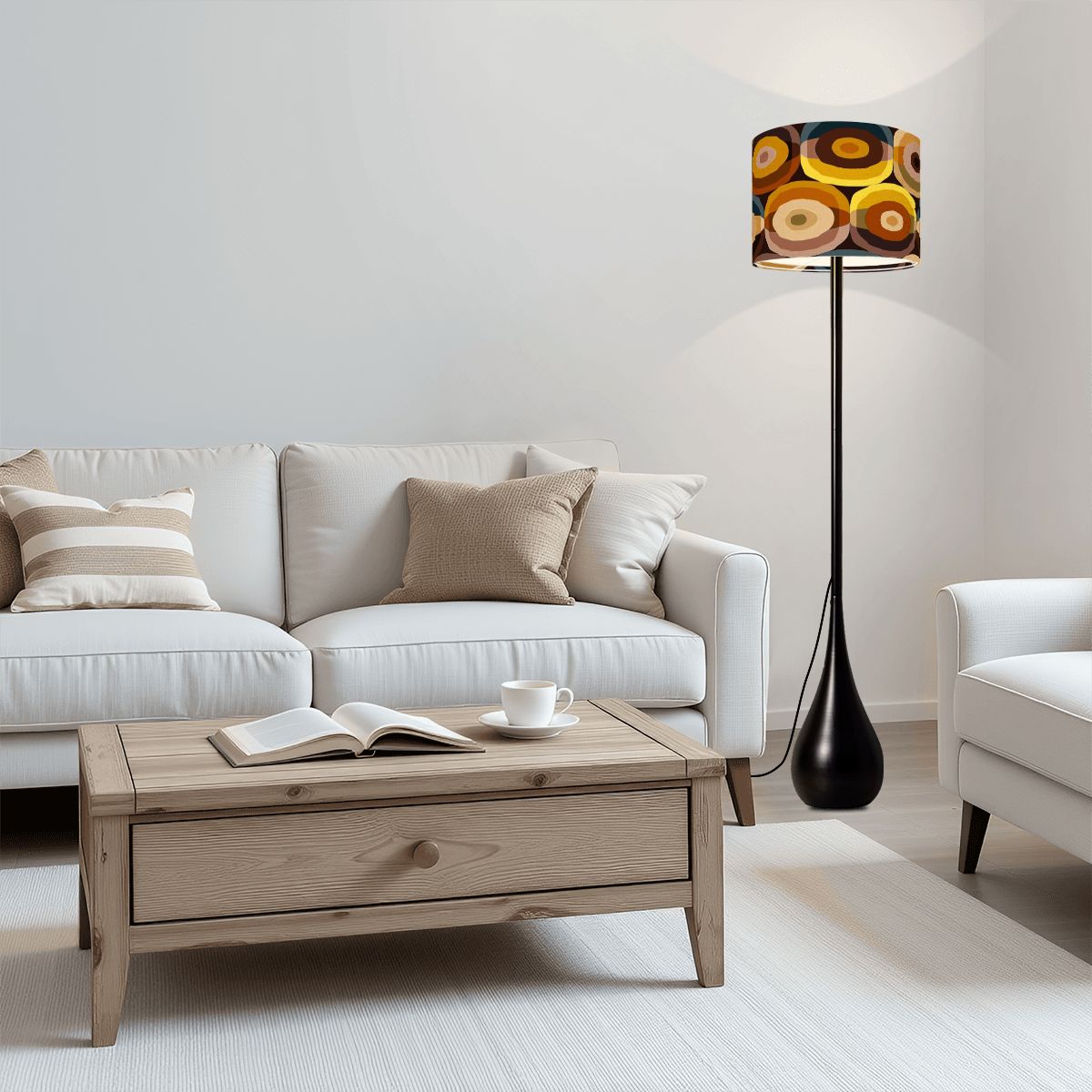 Retro Orbs 70s Mid Century Modern Teardrop Shaped Floor Lamp - Mid Century Modern Gal