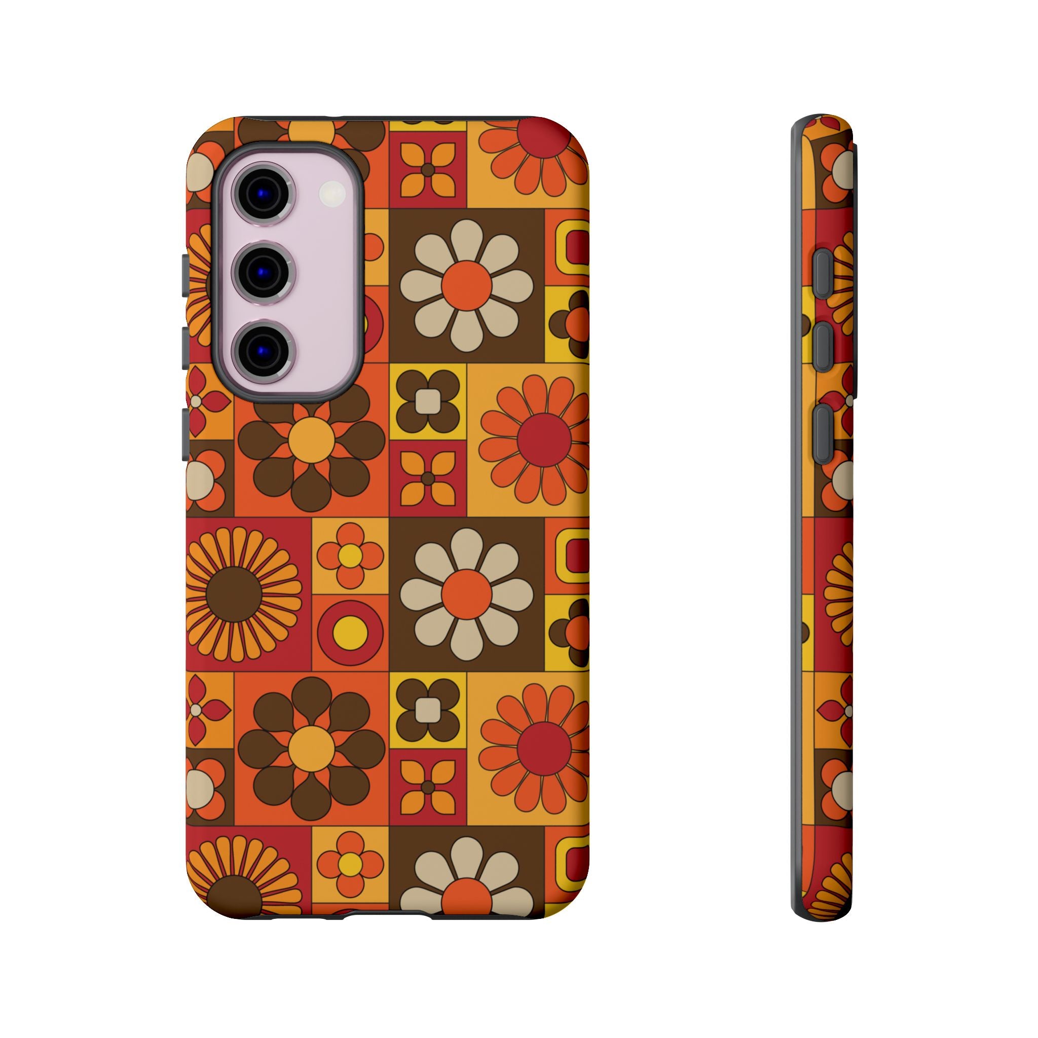 Retro 70s Mid Mod Floral Phone Case | Tough Cases for Flower Lovers - Mid Century Modern Gal