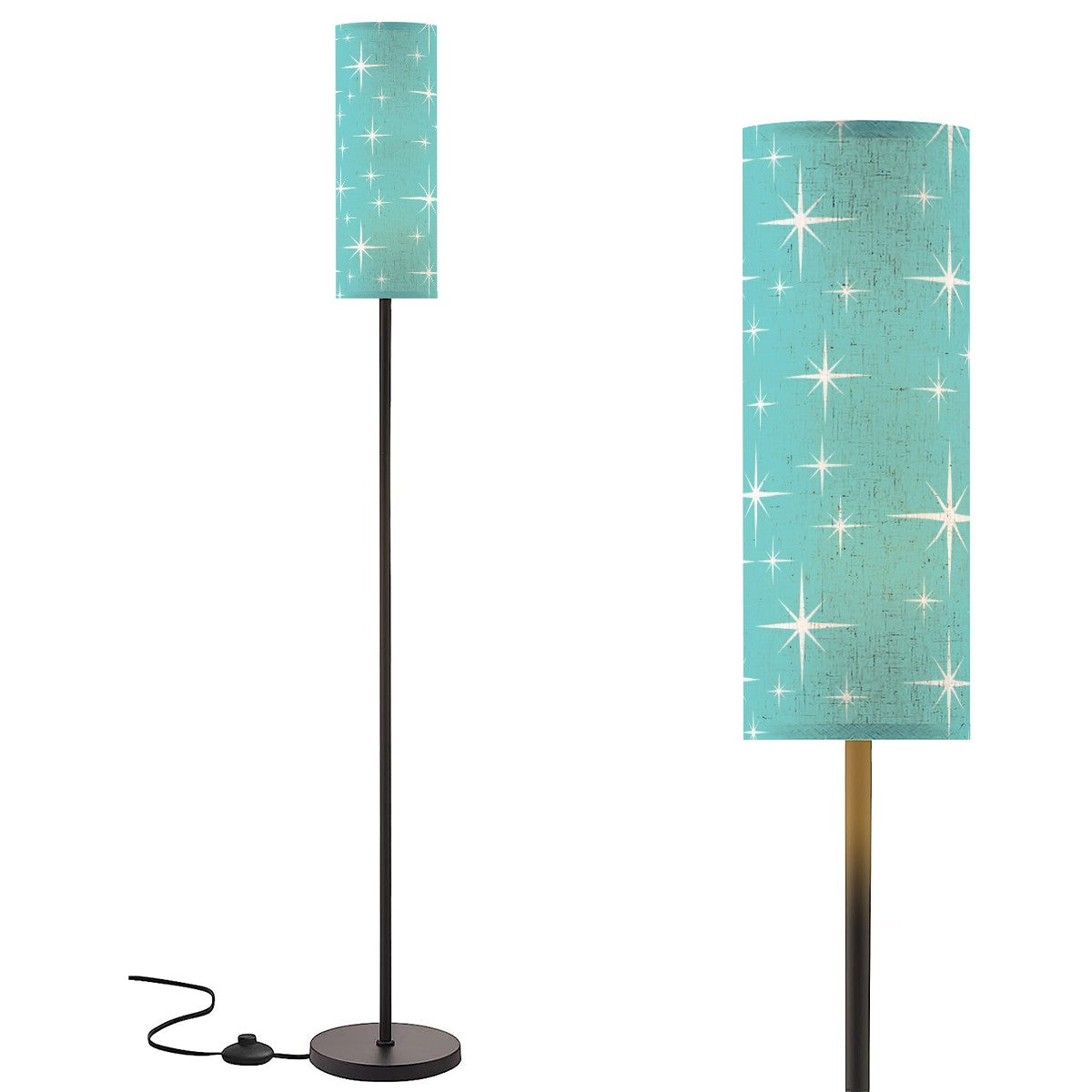 Atomic Starbust Mid Century Modern Slim Shade Moder Floor Light - Mid Century Modern Gal