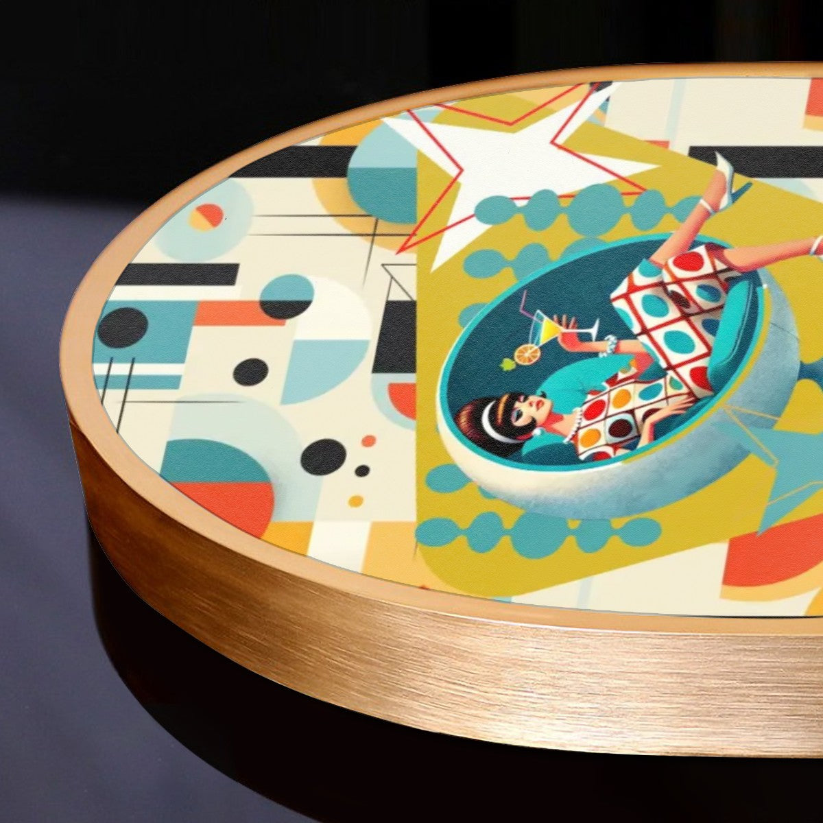 Mid Century Modern Bauhaus Designed Mod 60s Gal Kitschy Arc Wall Art - Mid Century Modern Gal