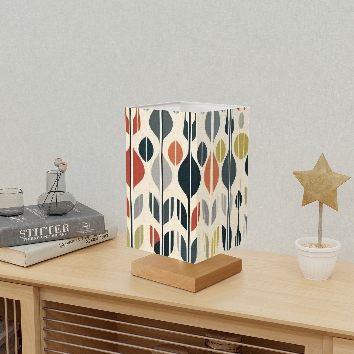 Mid Mod Scandinavian Designed, Retro Square Table Lamp - Mid Century Modern Gal