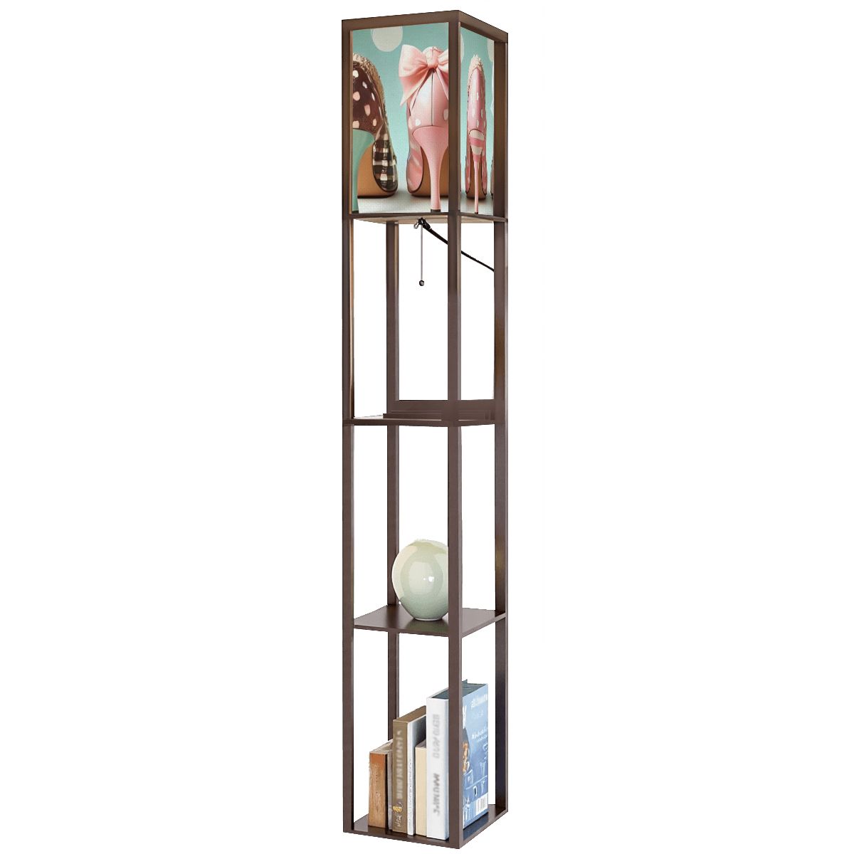 Shoe Lover Mid Mod Lampshade for Floor Lamp with Shelves - Mid Century Modern Gal
