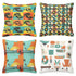 Mid Century Modern Groovy Mod Pillow Covers, Orange Teal Motifs - Mid Century Modern Gal