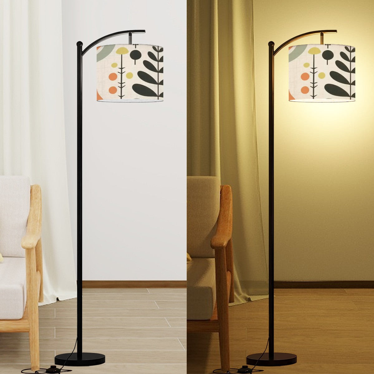 Scandinavian Flower, Mid Century Modern Arc Floor Lamp - Mid Century Modern Gal