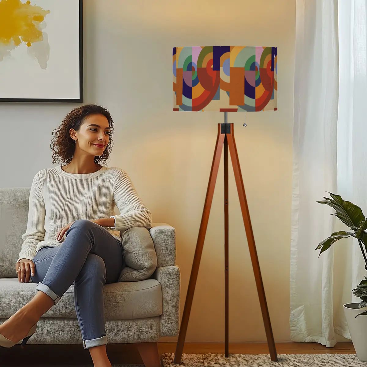 Mid Century Modern Geometric Mid Mod Retro Tripod Floor Lamp - Mid Century Modern Gal