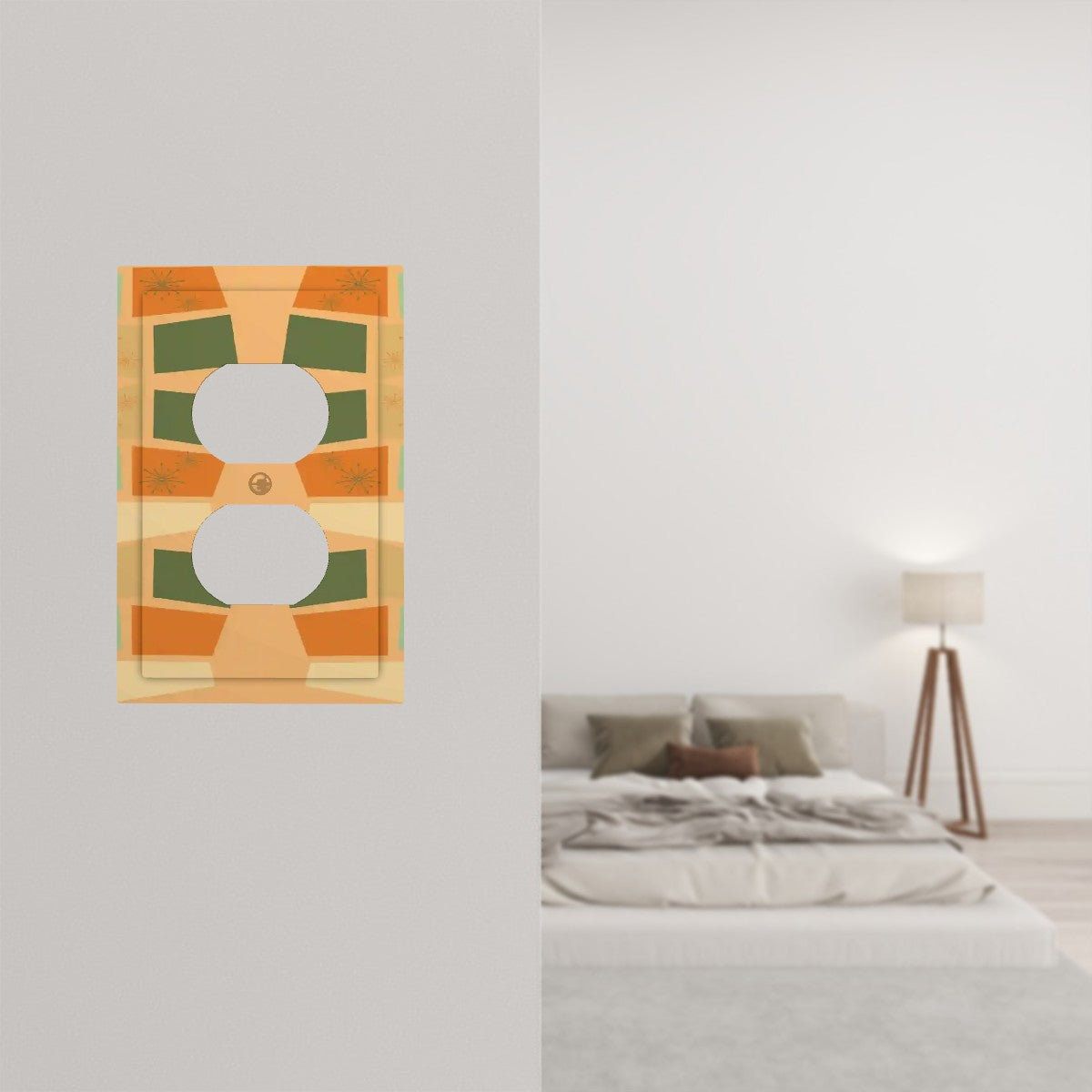 Mid Century Modern Geometric Retro Switch Cover 1-Gang 1 Duplex - Mid Century Modern Gal