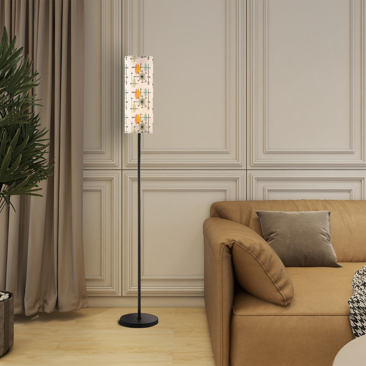 Mid Century Modern Atomic Franciscan Starburst, Warm Modernist Floor Lamp - Mid Century Modern Gal