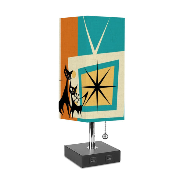 Atomic Cat Space Age Mid Century Modern Table Lamp