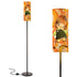 Retro 60s 70s Big-Eyed Girl Art Lamp, Flower Power Orange - Mid Century Modern Gal