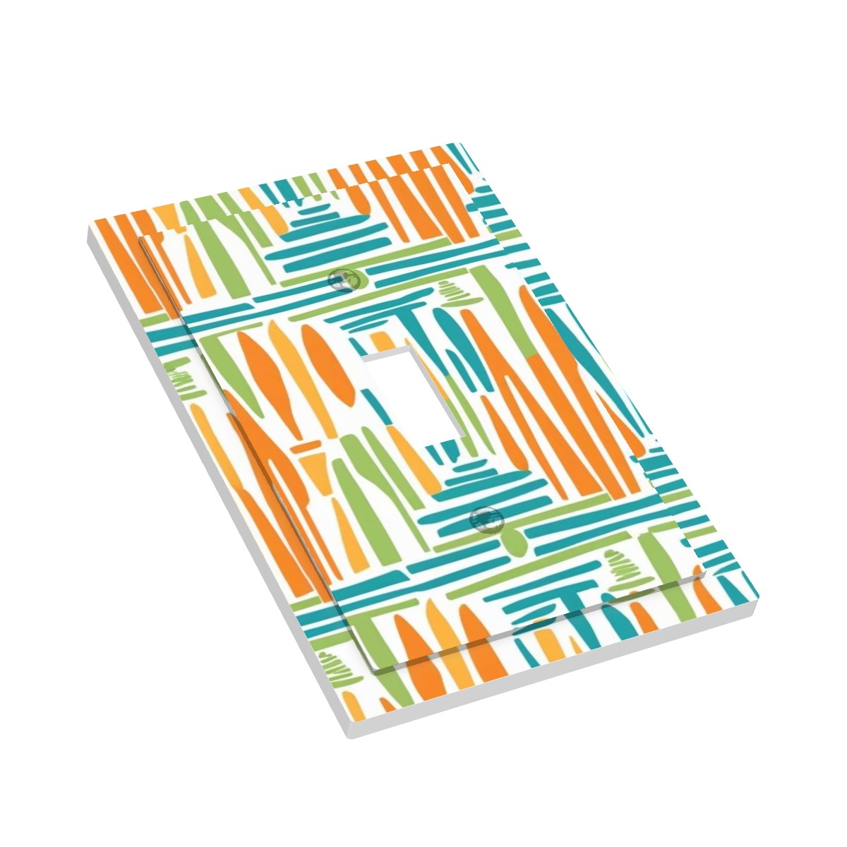 Mid Century Modern Abstract Polynesian Orange, Green Teal Modern Switch Cover - Mid Century Modern Gal