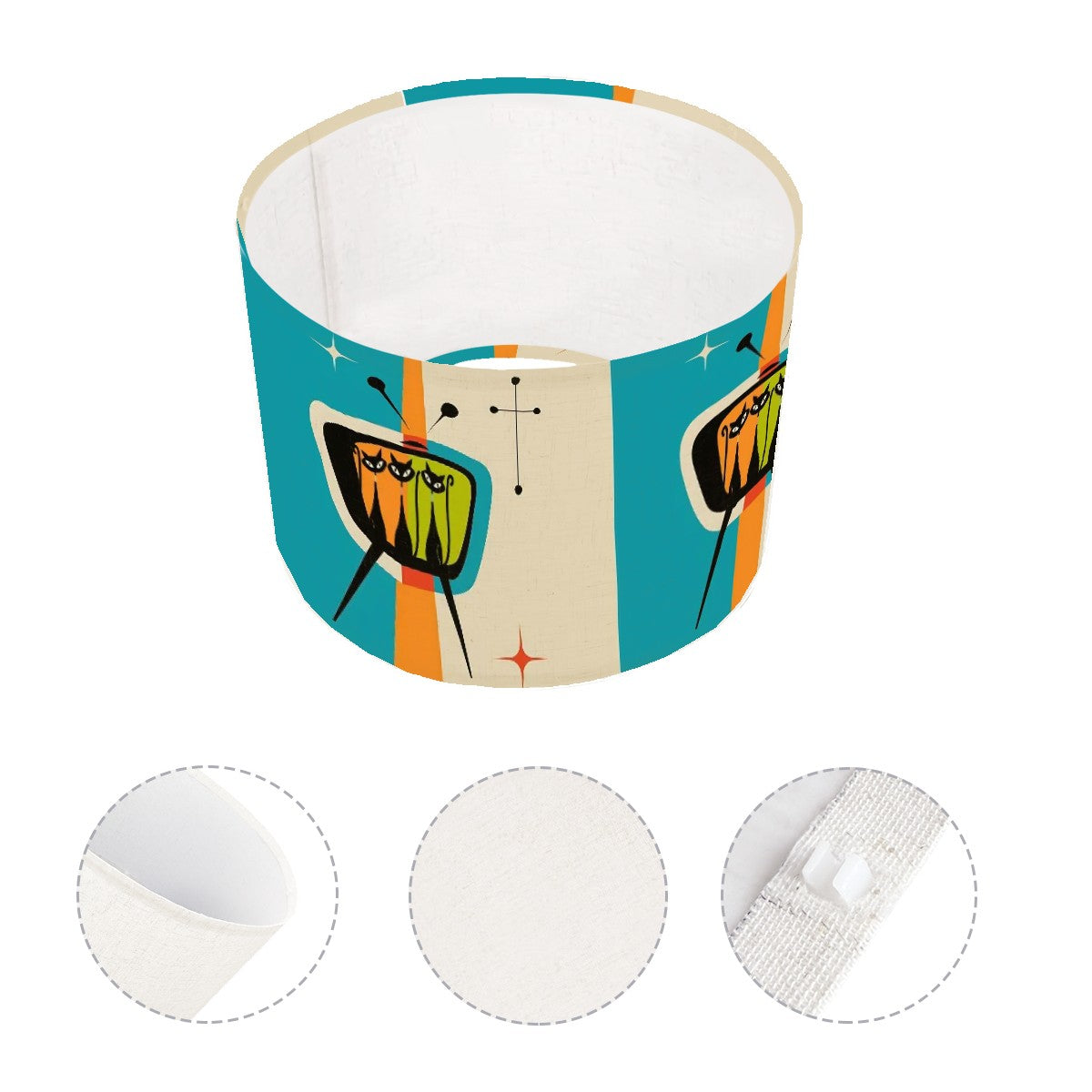 Mid Century Modern Kitschy Atomic Cat Retro TV Arc Floor Lamp Shade ONLY - Mid Century Modern Gal