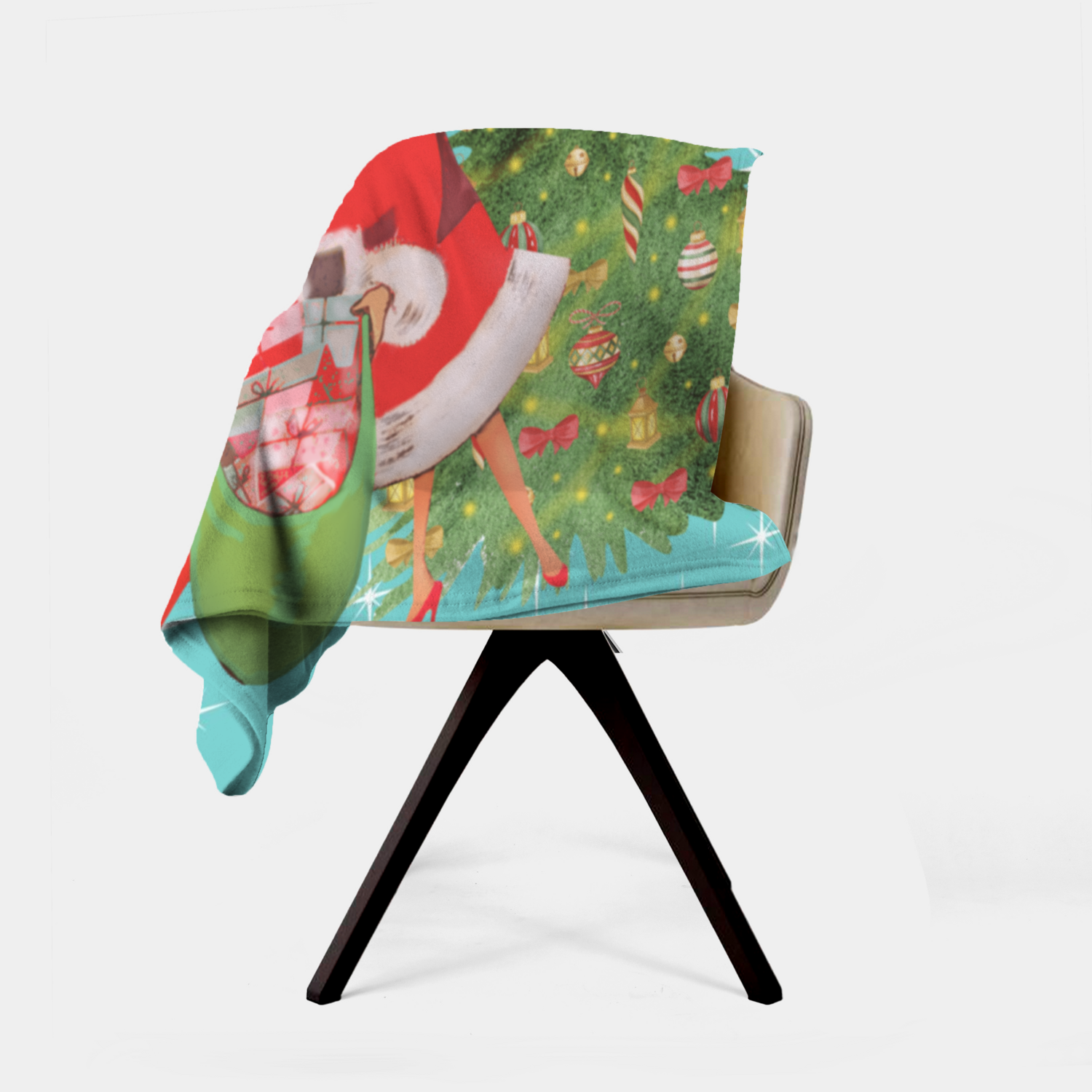 Holiday Vintage 50s Kitsch Retro Aqua Blue Diamond Starburst Mid Century Modern Vintage Christmas Holiday Decor Sherpa Blanket - Mid Century Modern Gal