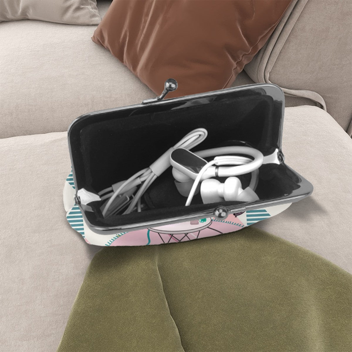 Atomic Cat Book Nook Reading Cats, Mid Mod Retro Coin Purse - Mid Century Modern Gal