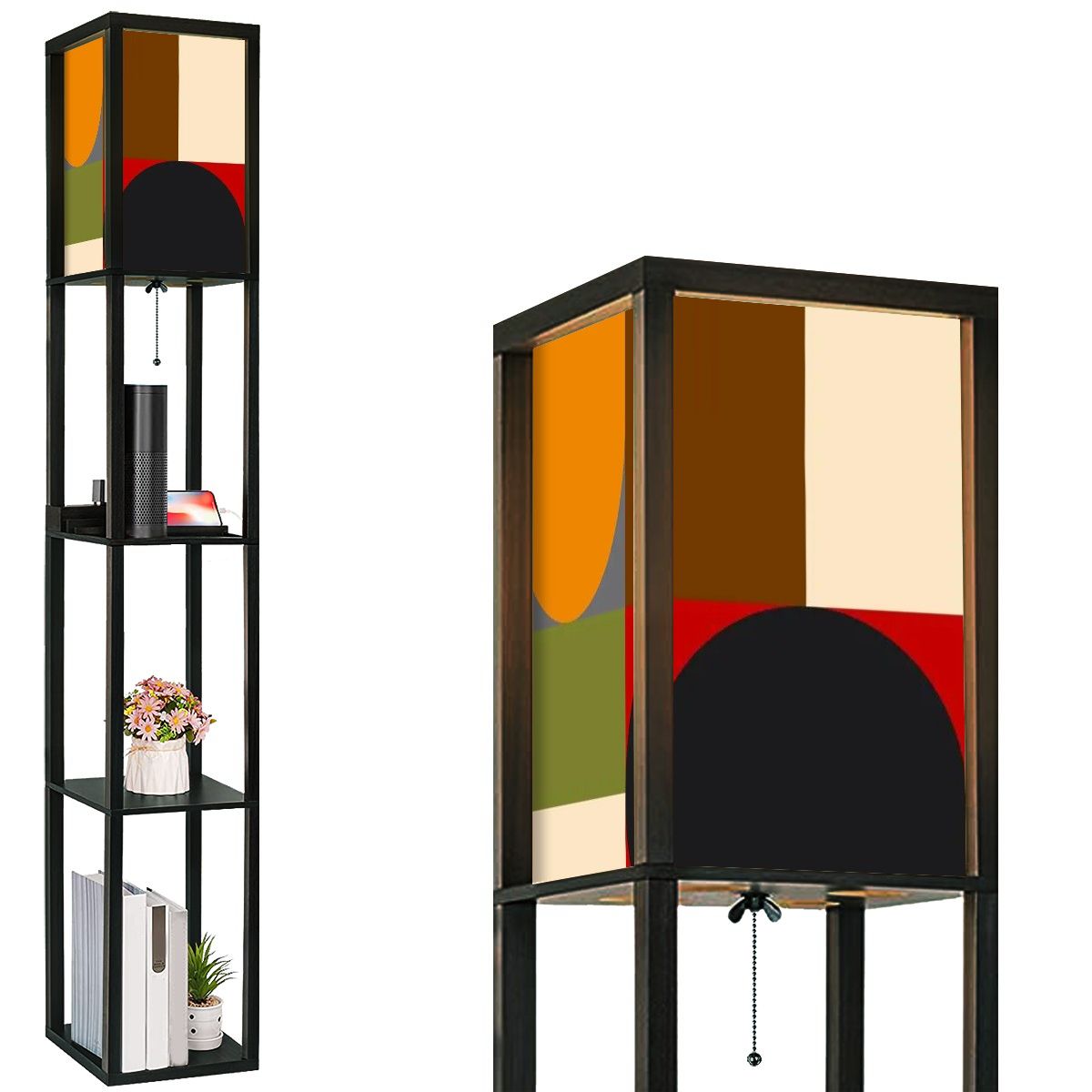 Mid Century Modern Geometric Mod Floor Lamp With Shelves - Mid Century Modern Gal