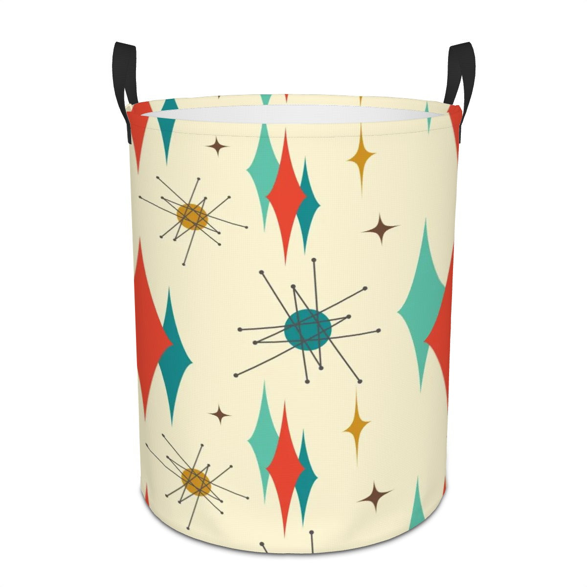 Franciscan Starburst Atomic Mid Mod Circular Laundry Basket - Mid Century Modern Gal