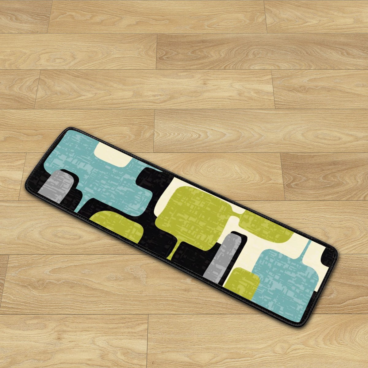 Mid Century Modern Stair Carpet Treads Green, Aqua MCM Home - Mid Century Modern Gal