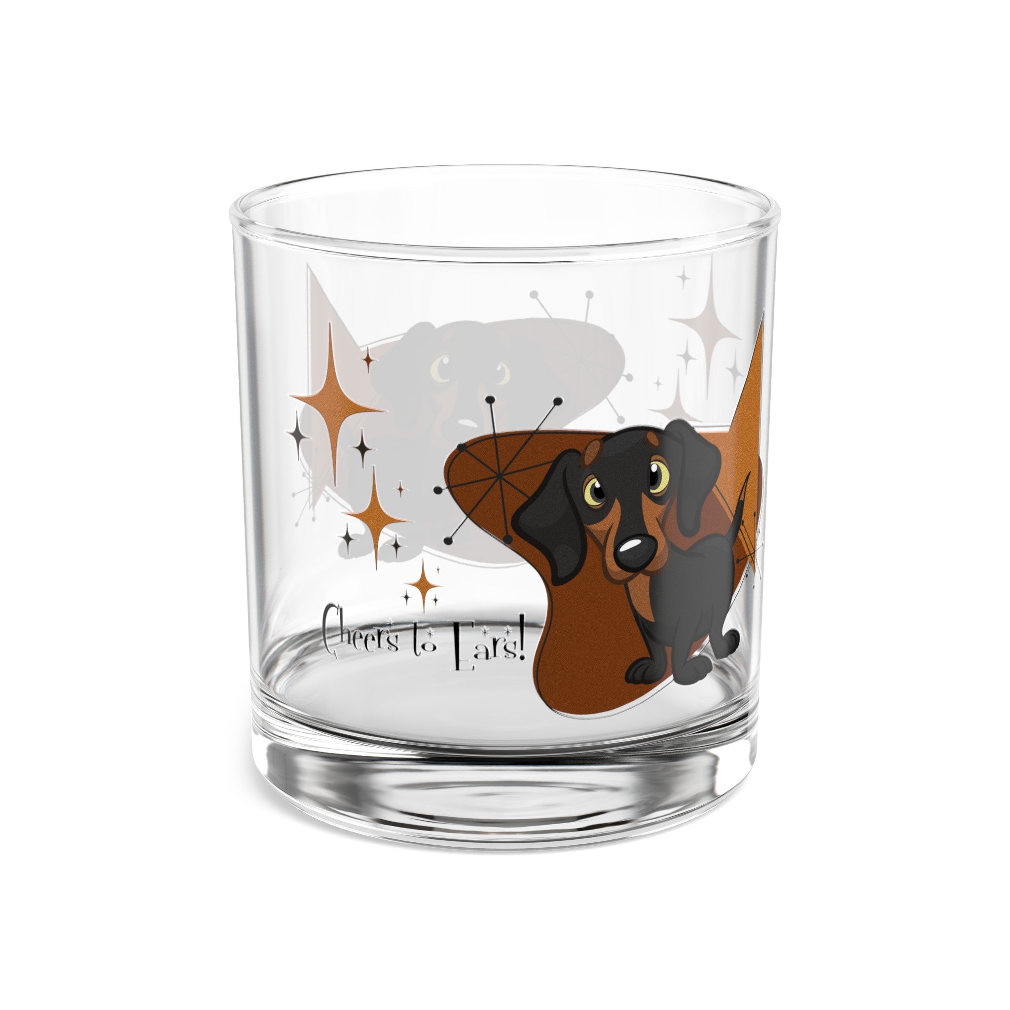 Doxie Dog, Mid Century Modern Bourbon, Whiskey Mid Century Modern Bar Glass - Mid Century Modern Gal