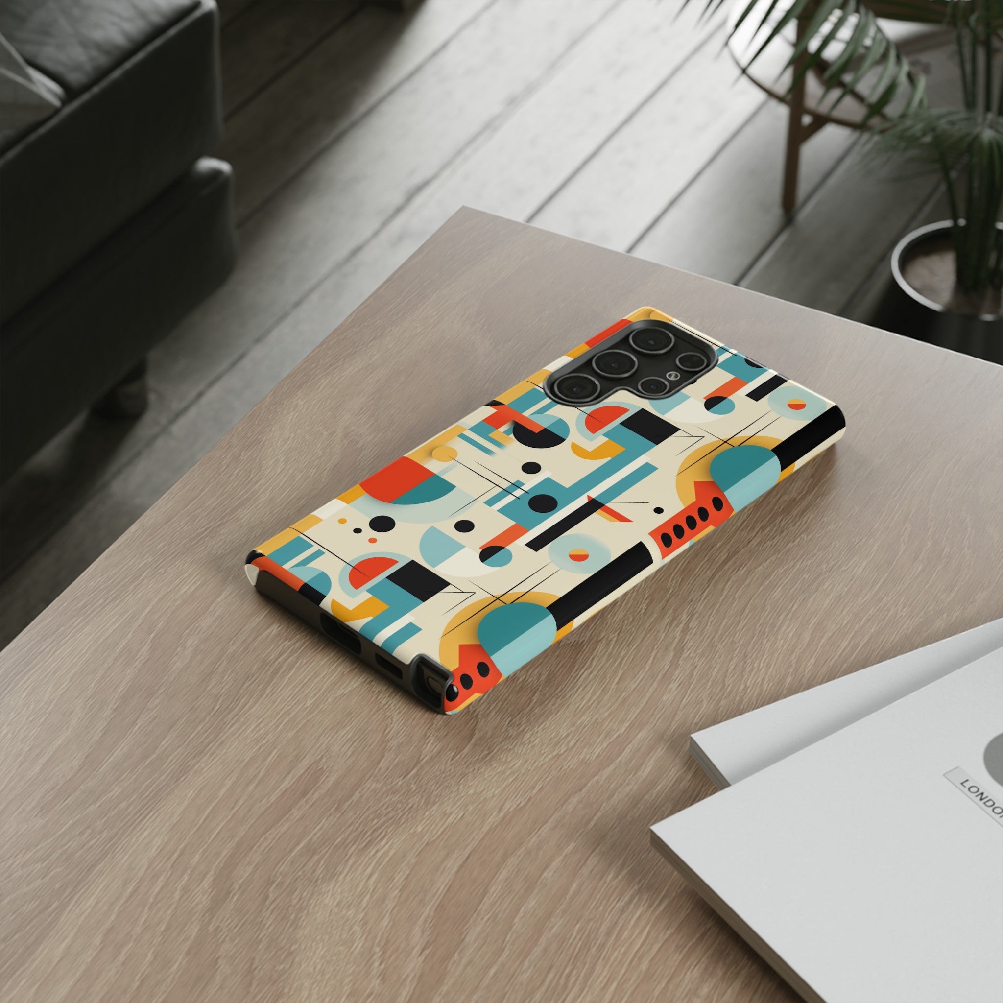 Bauhaus Designed Mid Mod Geometric Groovy Smart Phone, iPhone, Samsung Compatible Tough Cases - Mid Century Modern Gal