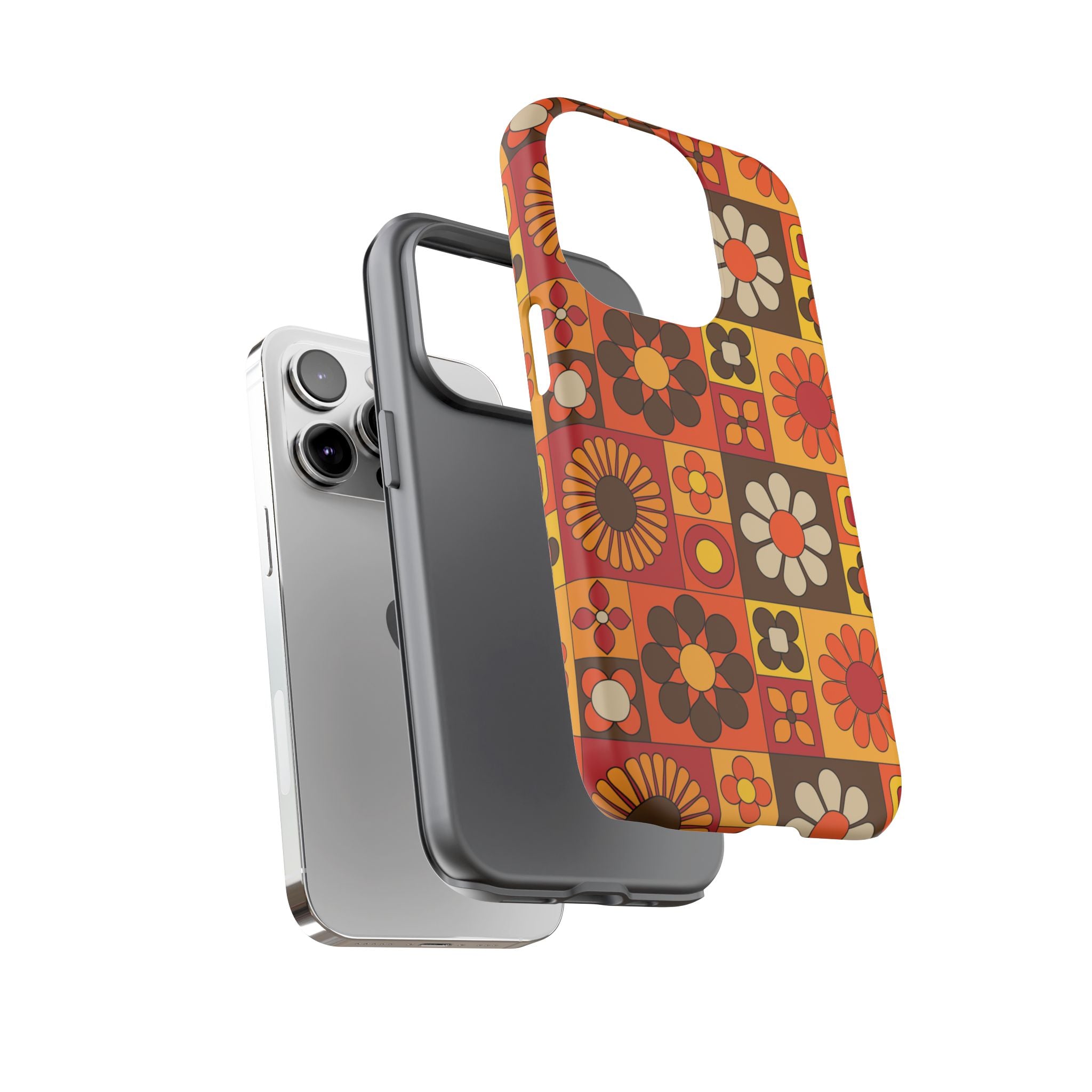 Retro 70s Mid Mod Floral Phone Case | Tough Cases for Flower Lovers