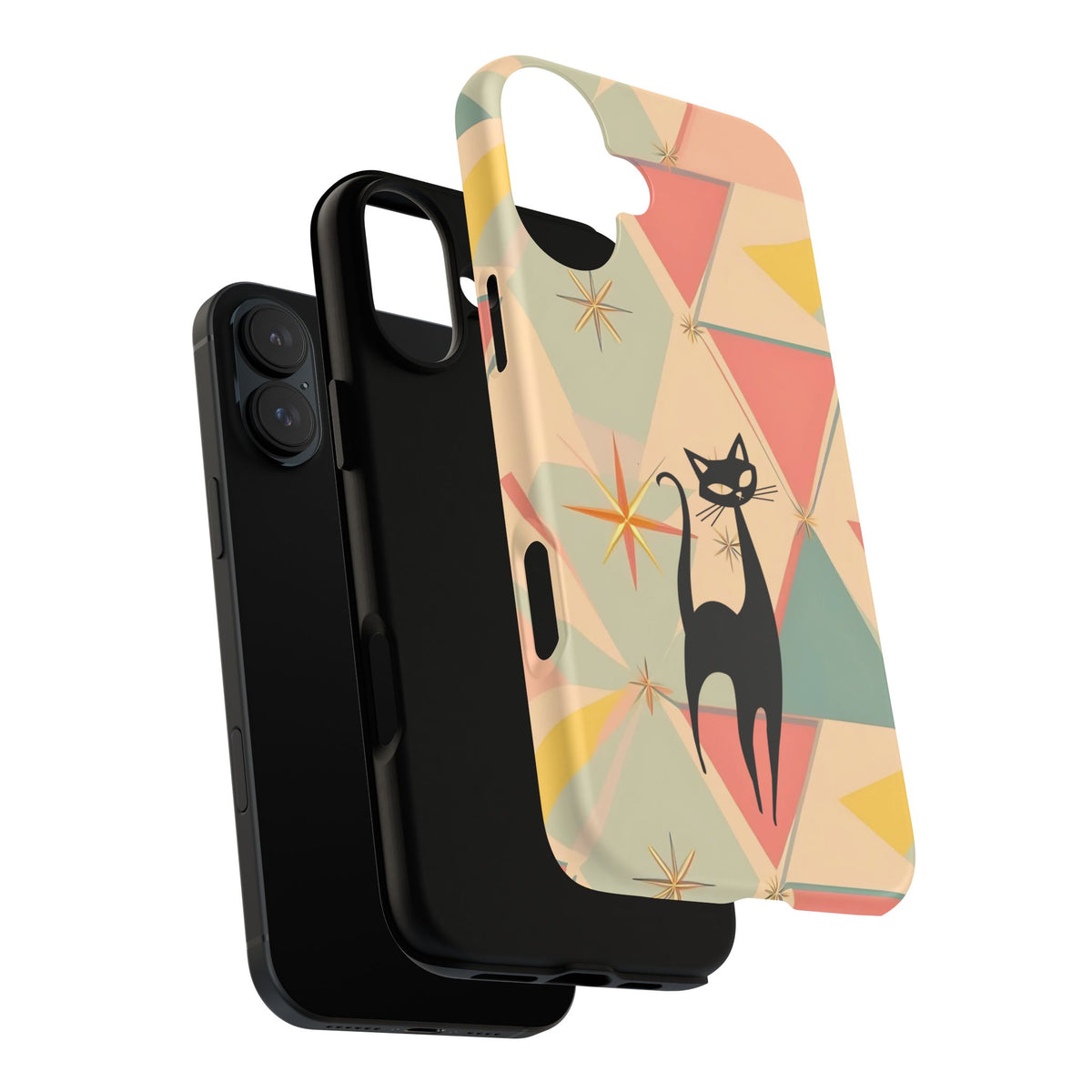 Atomic Cat Mid Mod Retro Cat Phone Case | Tough Cases with Vintage Vibe | Ideal for Cat Lovers