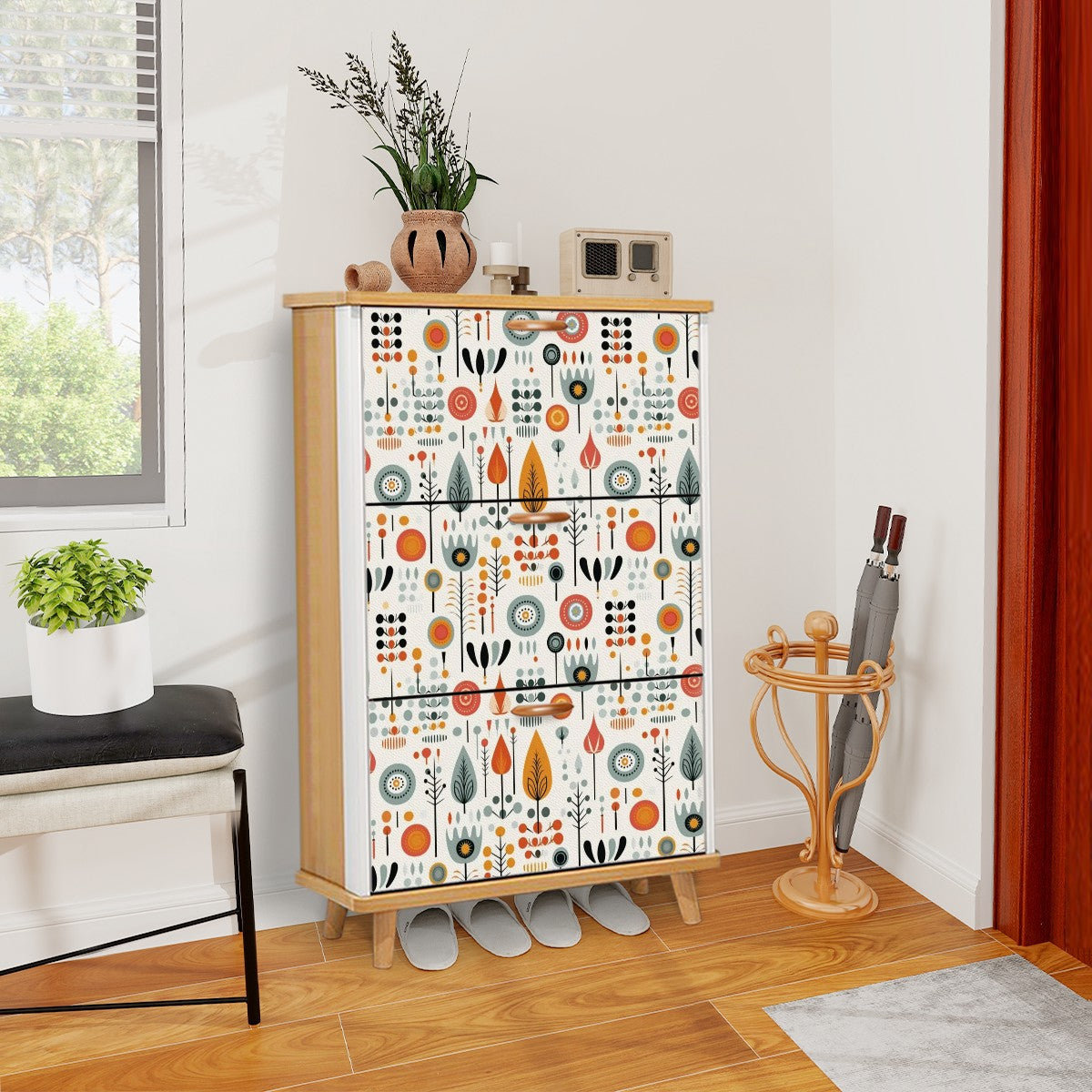 Mid Century Modern Scandinavian Designed Shoe Storage Shoe Cabinet - Mid Century Modern Gal
