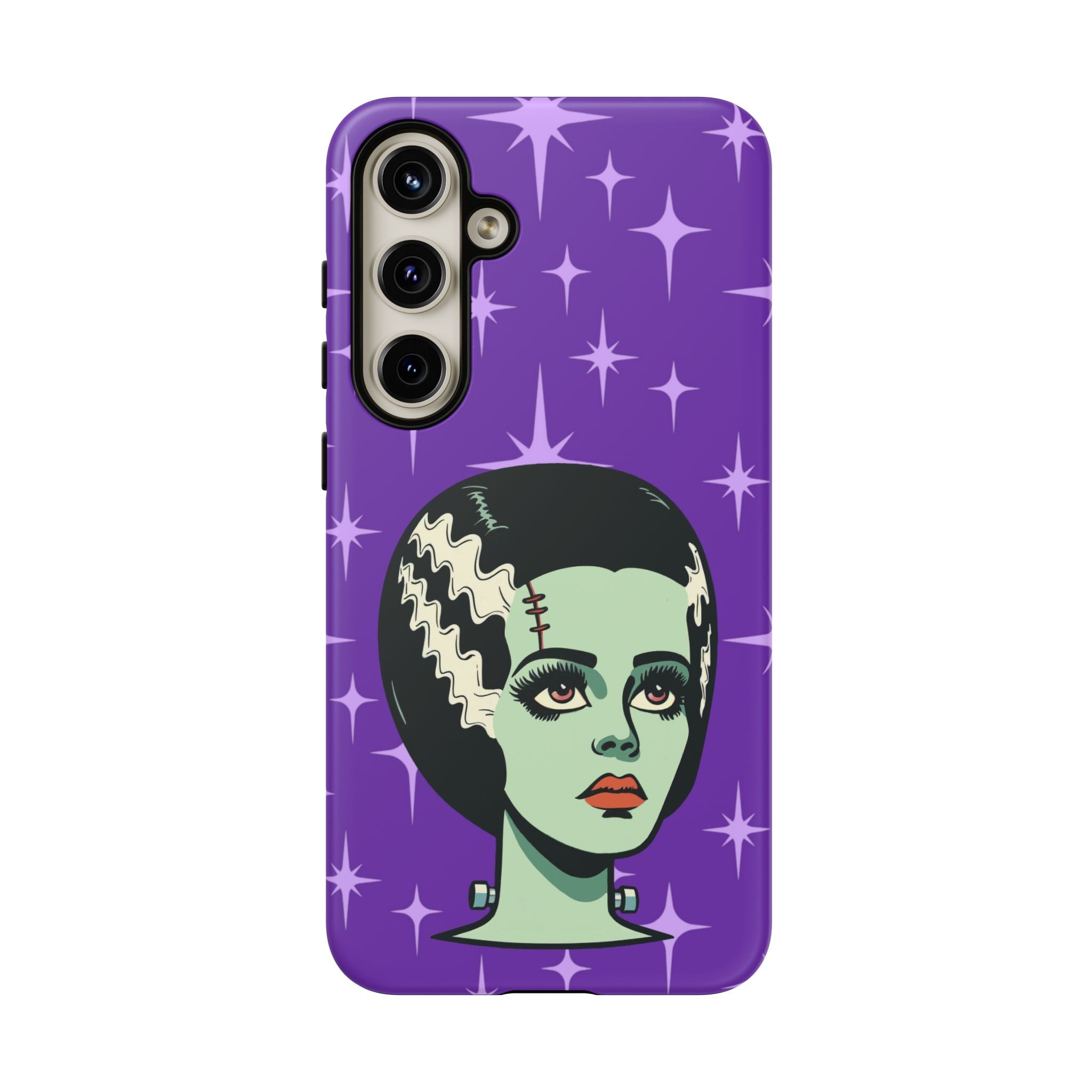 Bride of Frankenstein Retro Mid Mod Horror Buff Purple Halloween Tough Phone Case