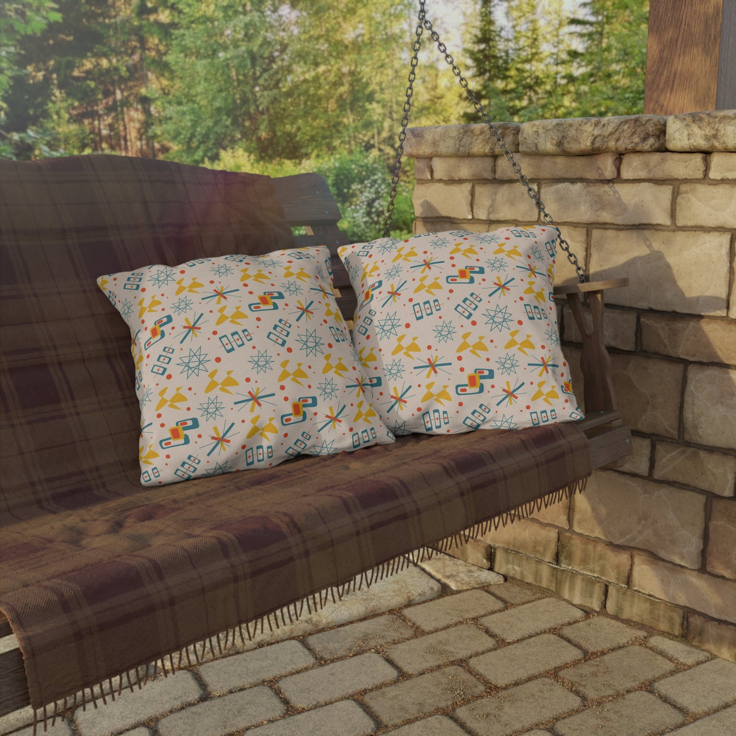 Mid Century Modern 50s Pattern, Mod Summer Outdoor Retro Pillows - Mid Century Modern Gal