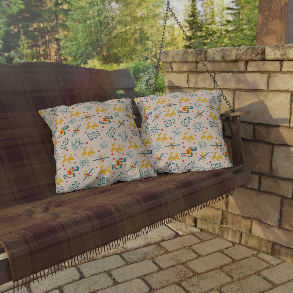 Mid Century Modern 50s Pattern, Mod Summer Outdoor Retro Pillows - Mid Century Modern Gal