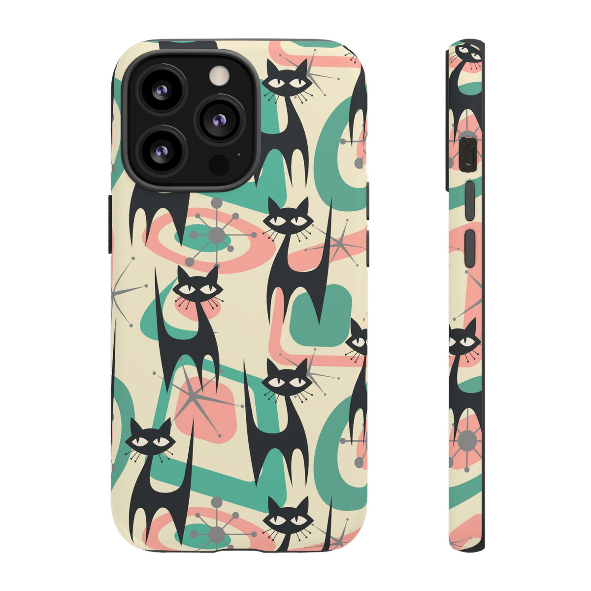 Atomic Cat Mid Century Modern Starburst Retro Kitsch Tough Phone Case - Mid Century Modern Gal