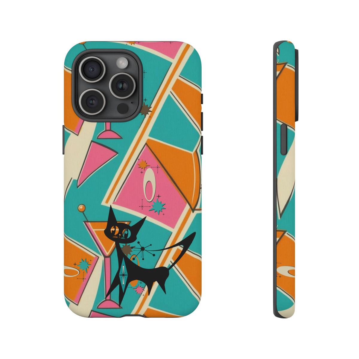 Atomic Cat Mid Mod Retro Cat Phone Case - Tough Cases for Stylish Cat Lovers - Mid Century Modern Gal