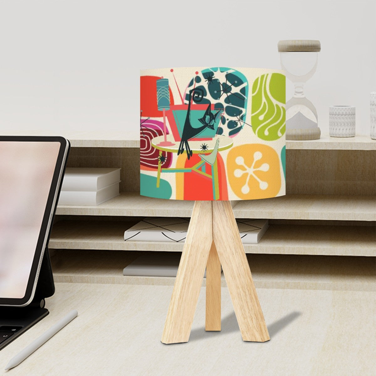 Mid Century Modern Amoeba Designed Kitschy Atomic Cat Tripod Table Lamp - Mid Century Modern Gal