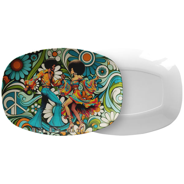 70's Retro Disco Party, Flower Power, Groovy Black Couple Wedding, Anniversary Party Platter