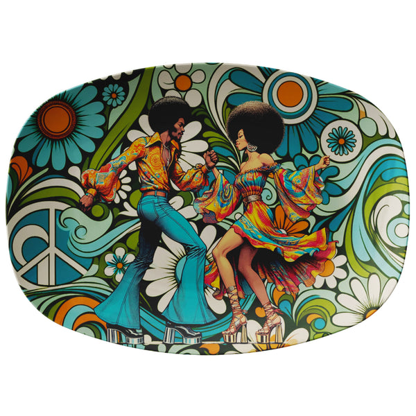 70's Retro Disco Party, Flower Power, Groovy Black Couple Wedding, Anniversary Party Platter
